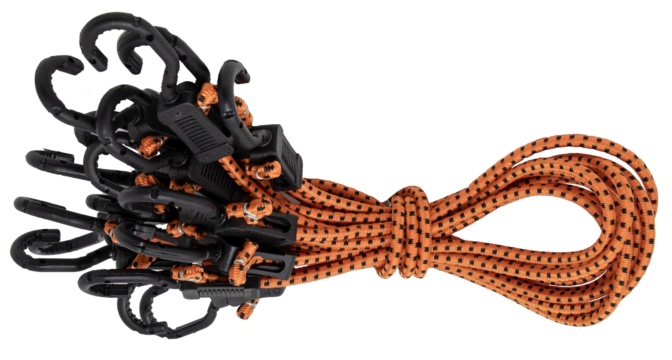 Kotap MABC-32 All- Purpose Adjustable Bungee Cords with Hooks, 32-Inch, Orange/Black, 10 Count