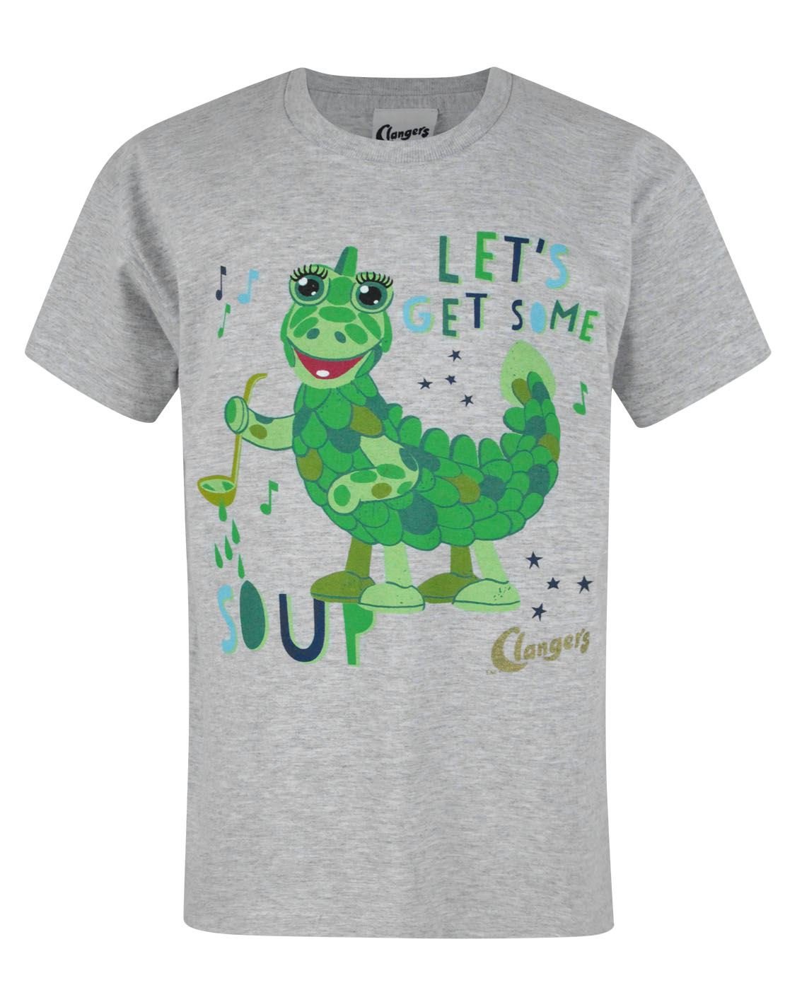 Official Clangers Soup Boy's T-Shirt (7-8 Years) Grey