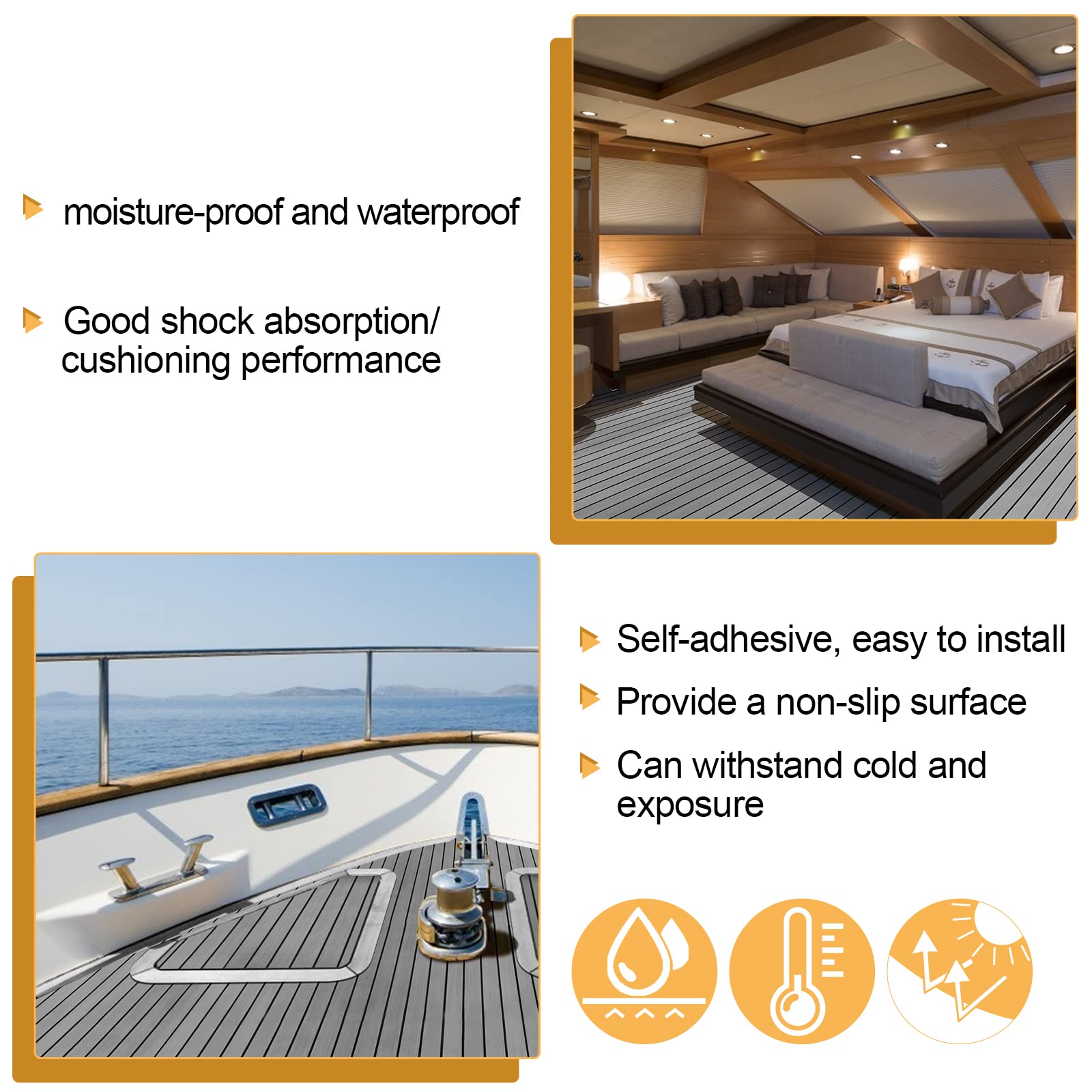 Jopassy Bodenbelag für Boot, Eva Schaum Boot,Schiffsdeckmatte Selbstklebend, Deck Teppich Bodenmatte Yachtmatte, rutschfeste Matte für Yacht Wohnmobile Yachtboden