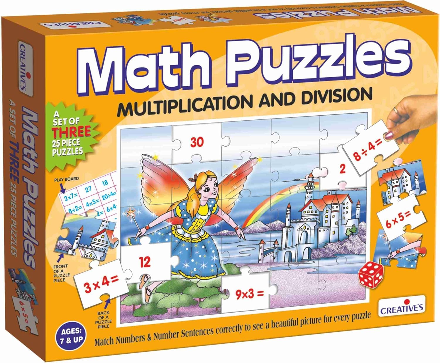 Creative's Math Puzzles Multiplication & Division, Math Learning Jigsaw Puzzles, Reinforce Multiplication and Division Skills, Learning & Educational Game,Math Puzzles Series for Ages 7 &Up