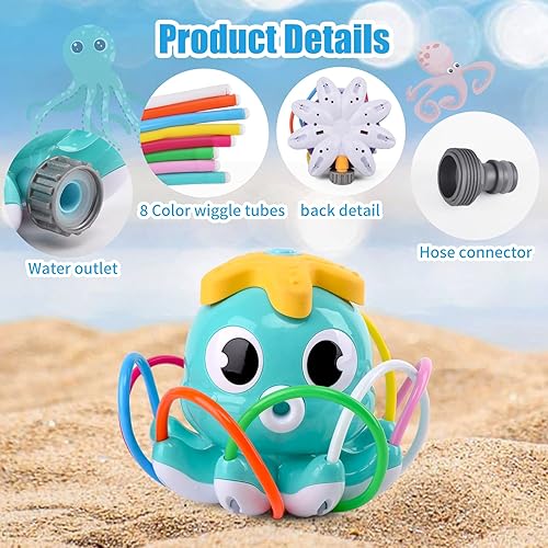 Miniatura 4 de Octopus Water Sprinkler for Kids Outdoor Playwith 8 Wiggle Tubes, Summer Outside Garden Backyard Toddler Outdoor Play Toys for 3 4 5 6 7 8 Year Old