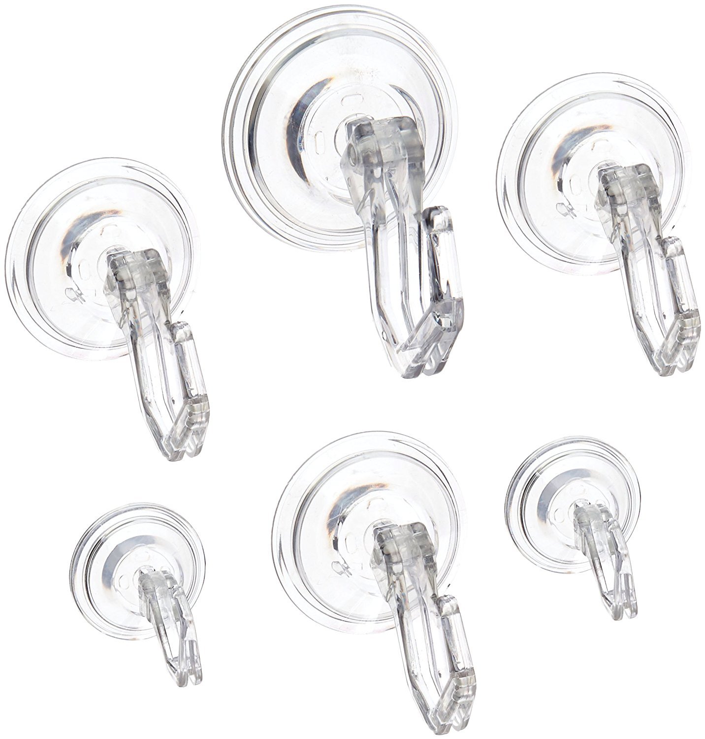 iDesign Hooks, Set of 6, Clear, 6 Count