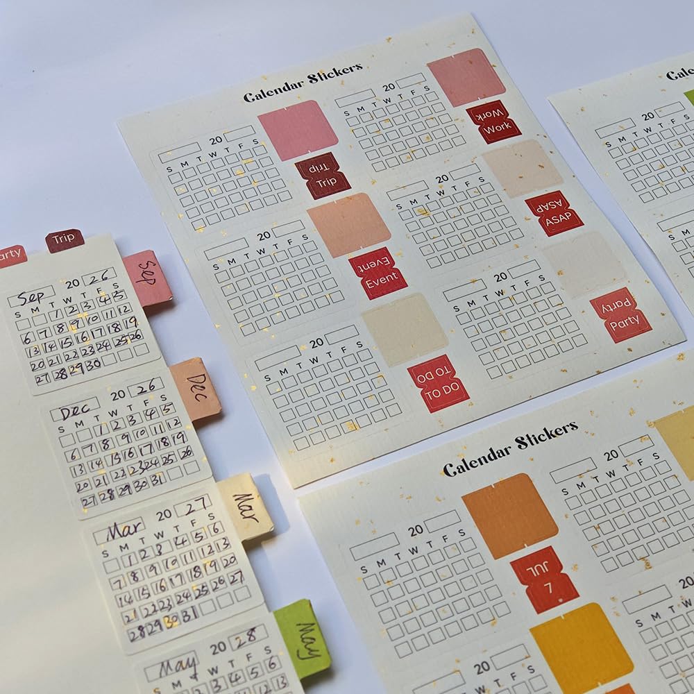 Perpetual Calendar Stickers Write-On Monthly Tabs for Planners, Journals & Diaries Your Lifetime Organization Solution (Inspire) — image 1