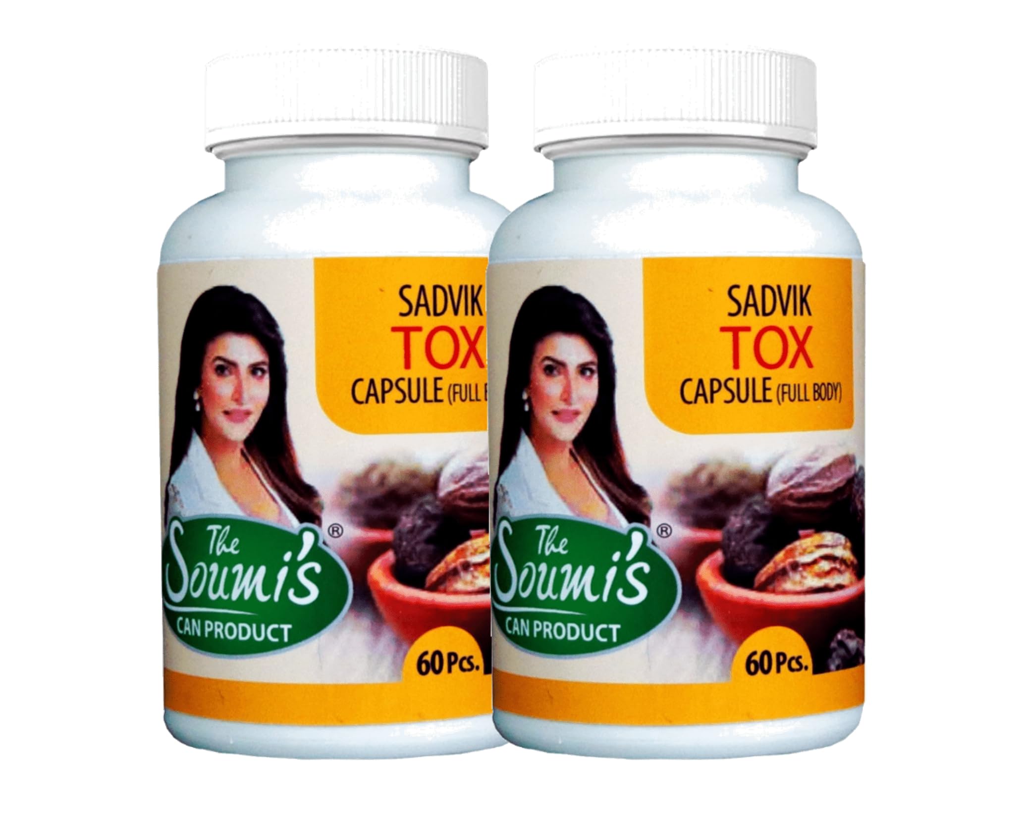 THE SOUMI'S CAN PRODUCT Sadvik Tox Capsule | Triphala Herbal Detox with Amlaki, Bahera & Haritaki | Promotes Healthy Digestion, Bowel Function & Metabolism | For Women & Men | 60 Capsules (Pack of 2)
