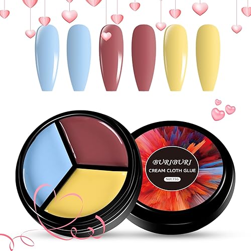 BURIBURI 3 colores de gel sólido crema de uñas UVLED Gel remojable para arte de uñas iniciador de manicura de salón de bricolaje 20