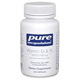 Pure Encapsulations Vitamin D3 & K2 - Bone & Vascular Health Support - Immune Function Support* - Gluten Free - Non-GMO - 120 Capsules