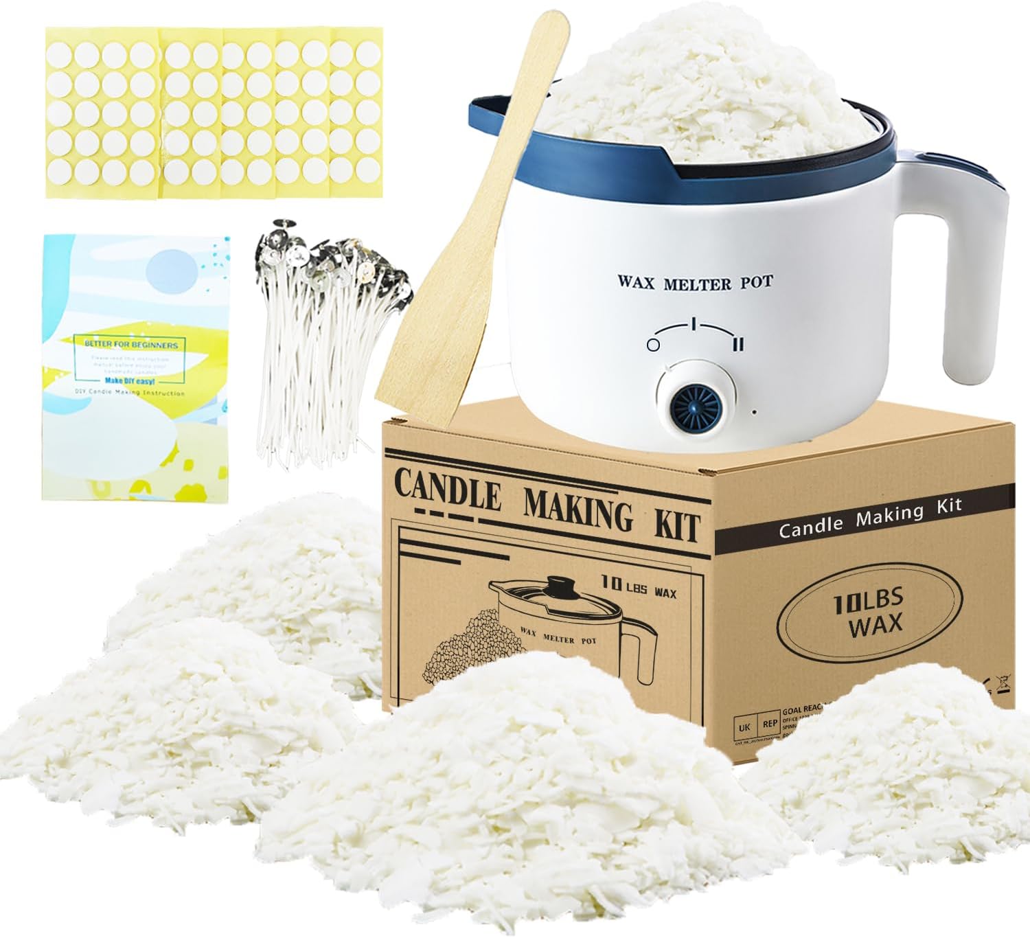 Soy Candle Making Kit with Wax Melter, 10lbs Soy Wax Flakes for Candle