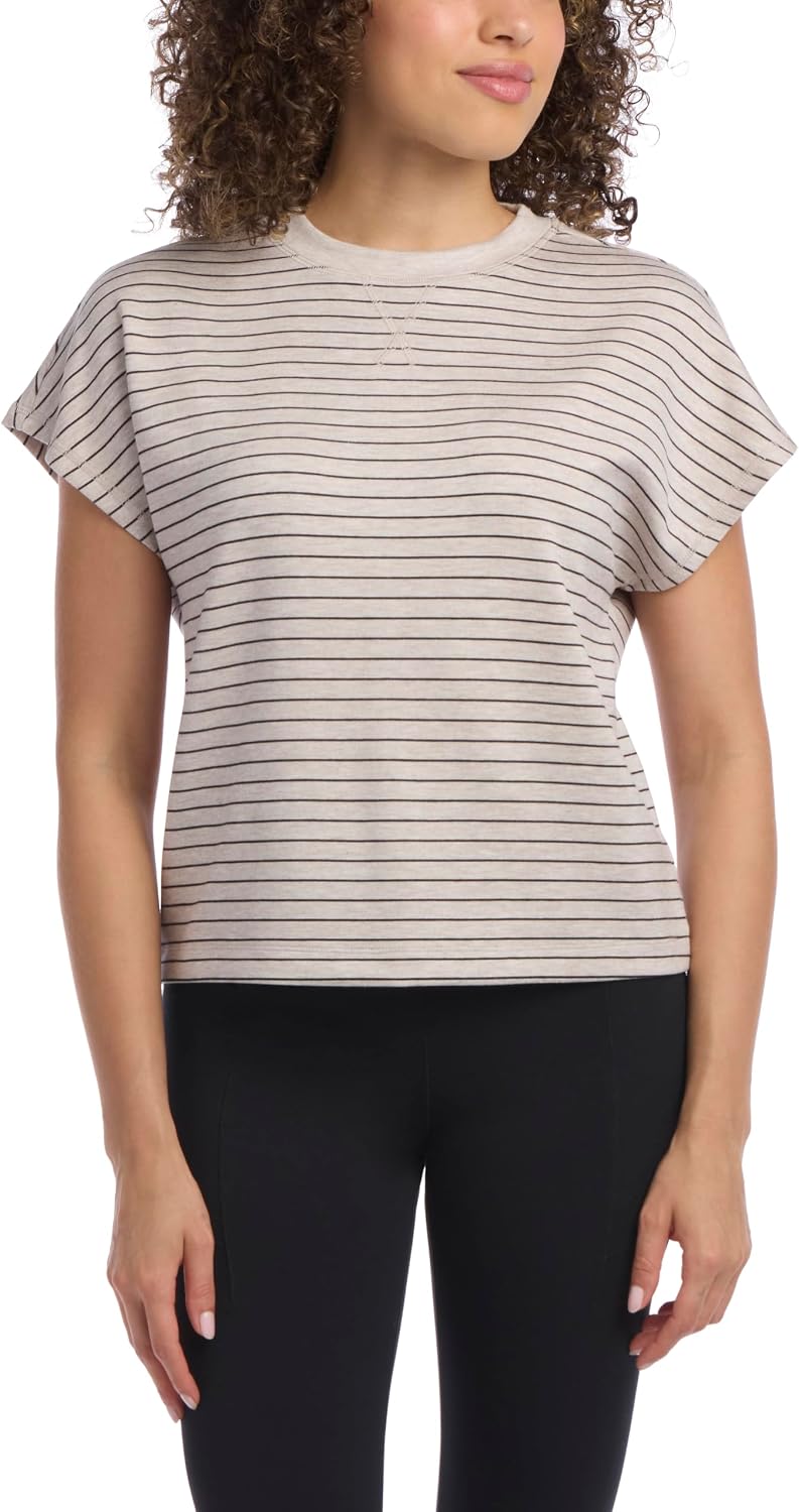 Danskin Women's Short Sleeve Crew Neck Luxe T-Shirt