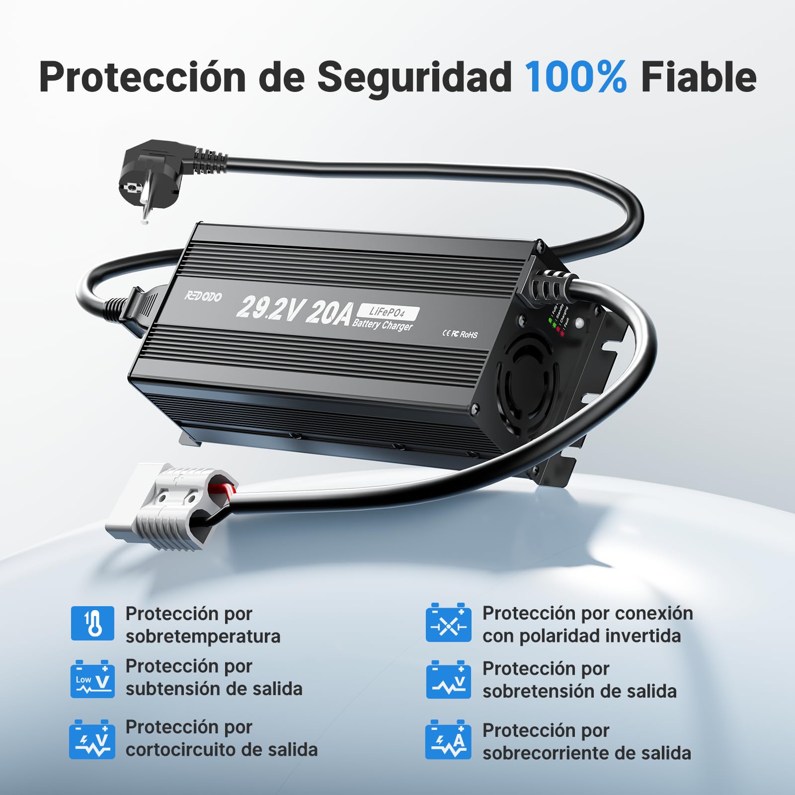 Redodo Cargador LiFePO4 29.2V 20A (24V20A)