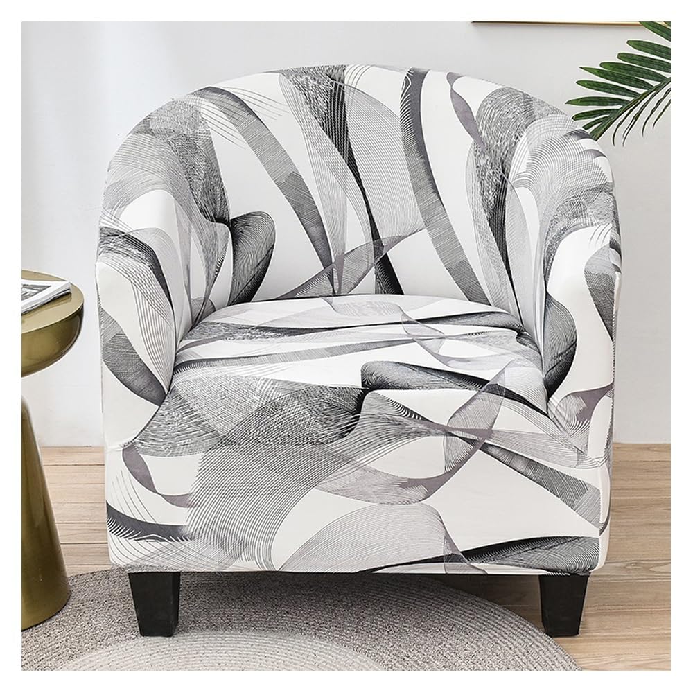 Yekuhe #37 Stretch Club Barrel Chair Slipcover Spandex Chair Covers Removable Tub Chair Slipcovers Armchair Sofa Cover Couch Furniture Protector Arm Chair Cover For Living Room (Color : )