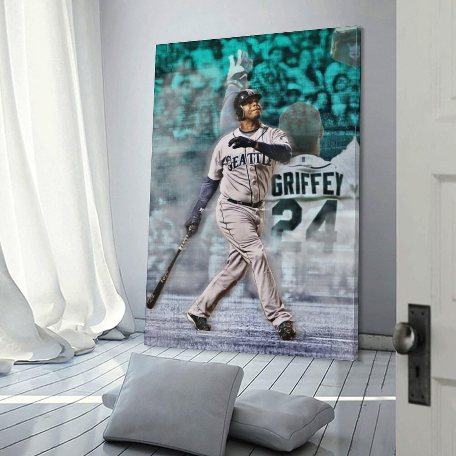 Baseball Player Ken Griffey Jr Poster 4 Canvas Poster Wall Art