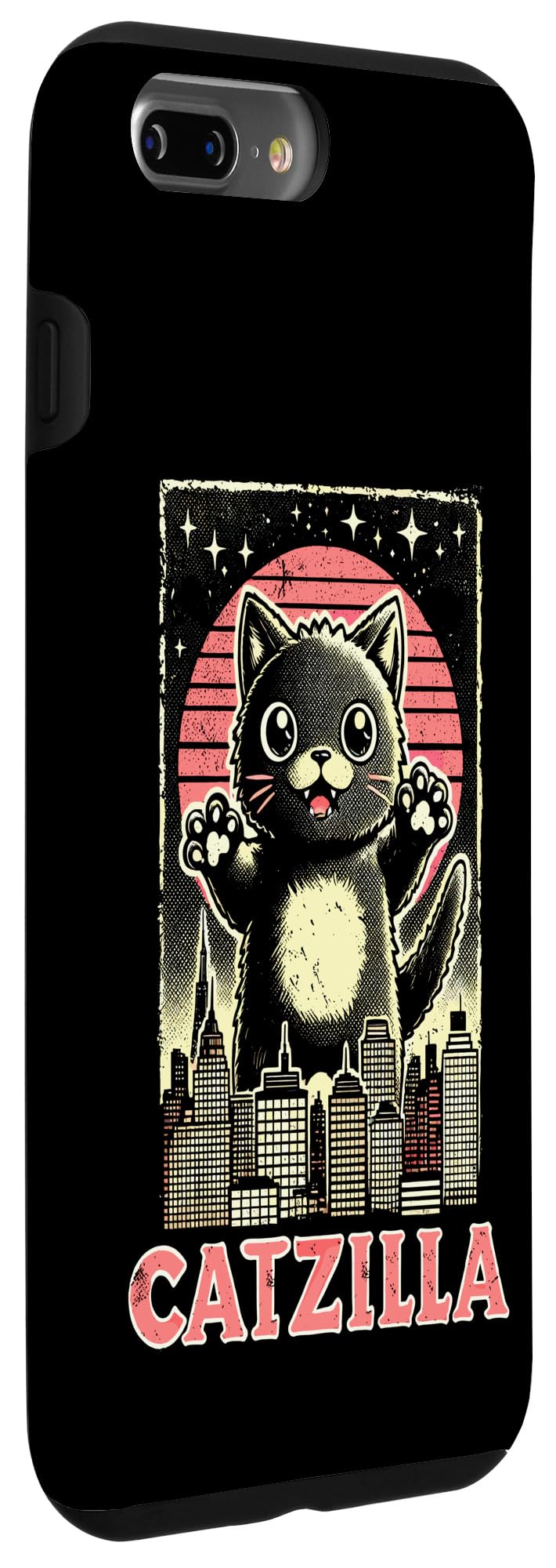 iPhone 7 Plus/8 Plus Cute Retro Cat Catzilla Men Women Kids Funny Cat Case - Image 3