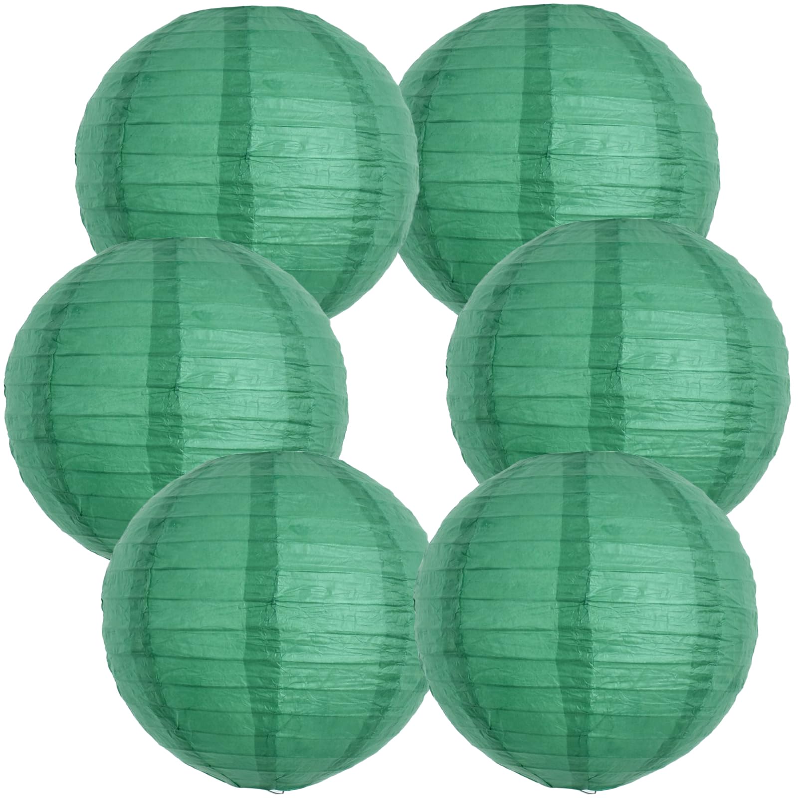 Lanternes chinoises vertes de 30,5 cm BEISHIDA en lot de 6 pour décoration de fête