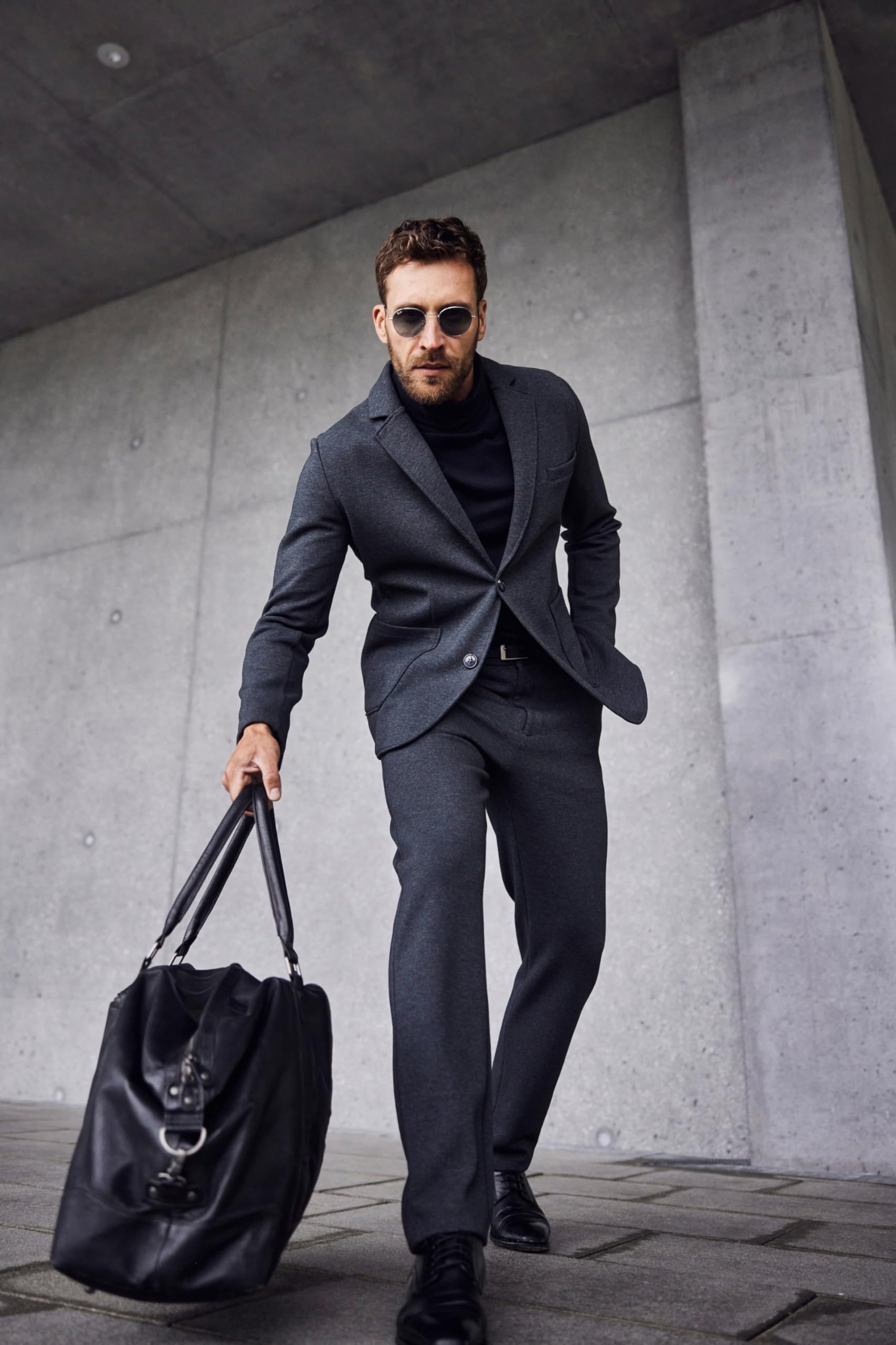 JP 1880 Męska marynarka dresowa, New York, Flexnamic Blazer, antracytowy, XL