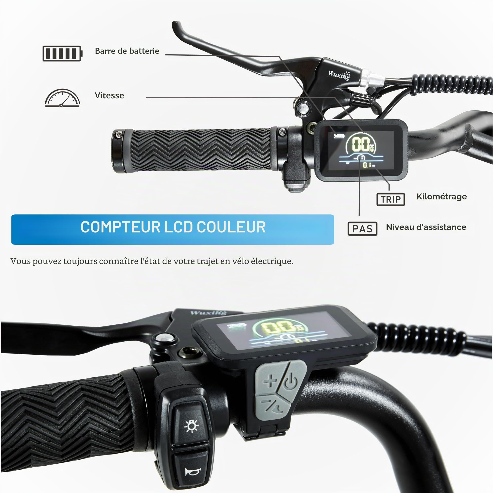 Vélo électrique pour Homme Femme 20" × 3.0 Fat Bike Electrique Ebike 7 Vitesses,avec Batterie Amovible 48V15Ah Autonomie 40-80km…