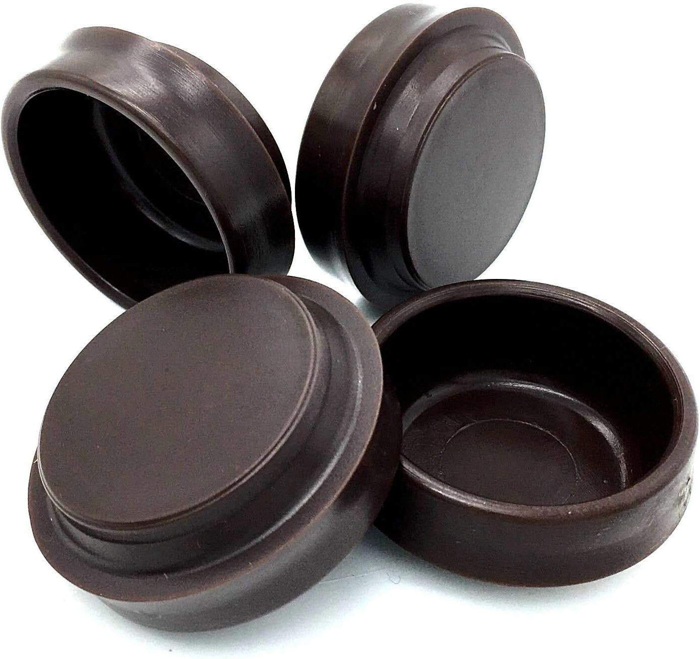 12 x Castor cups 38mm internal diameter brown strong caster floor protectors/carpet furniture glides