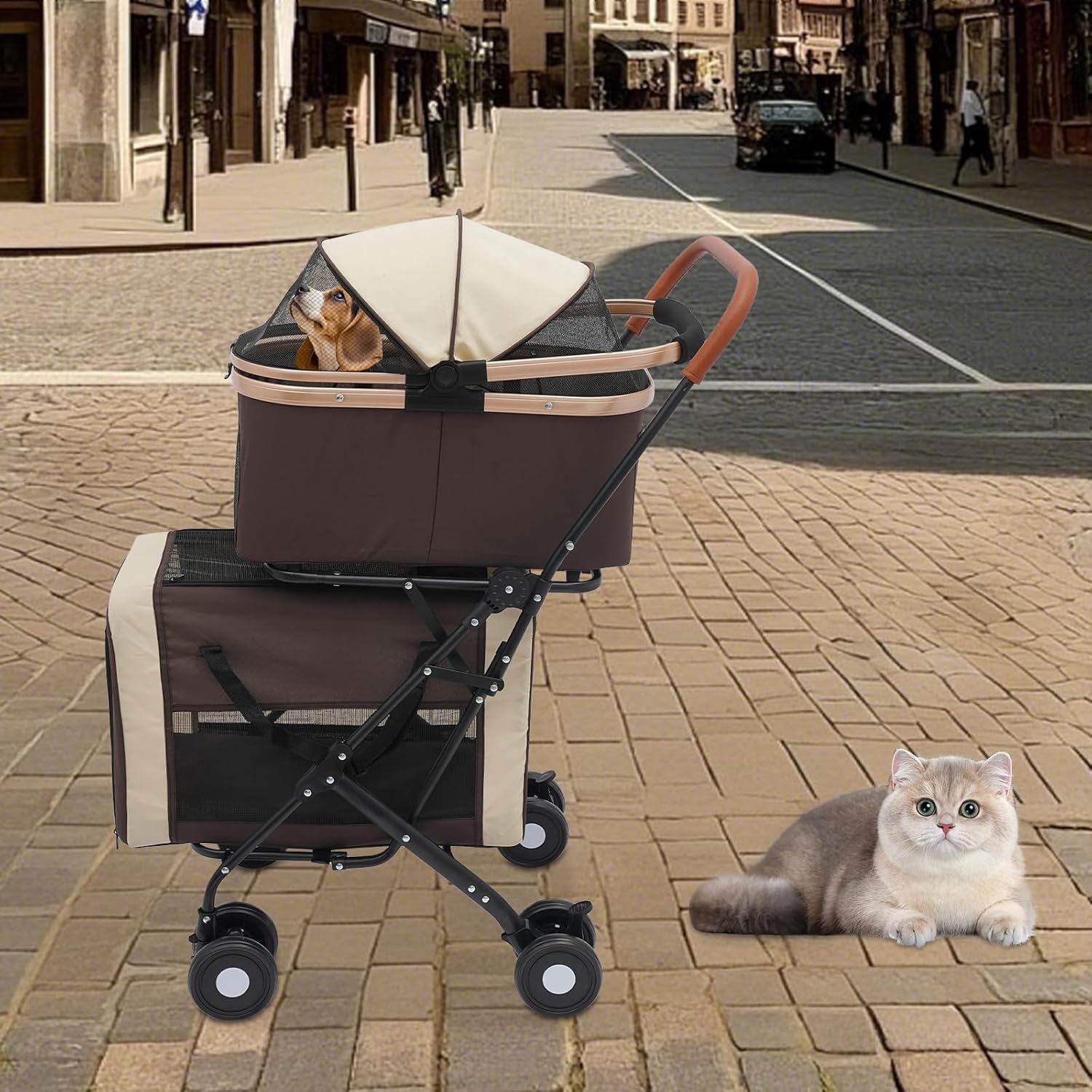 Paws on the Go: Review of the 2-Tier Pet Stroller for Dogs & Cats