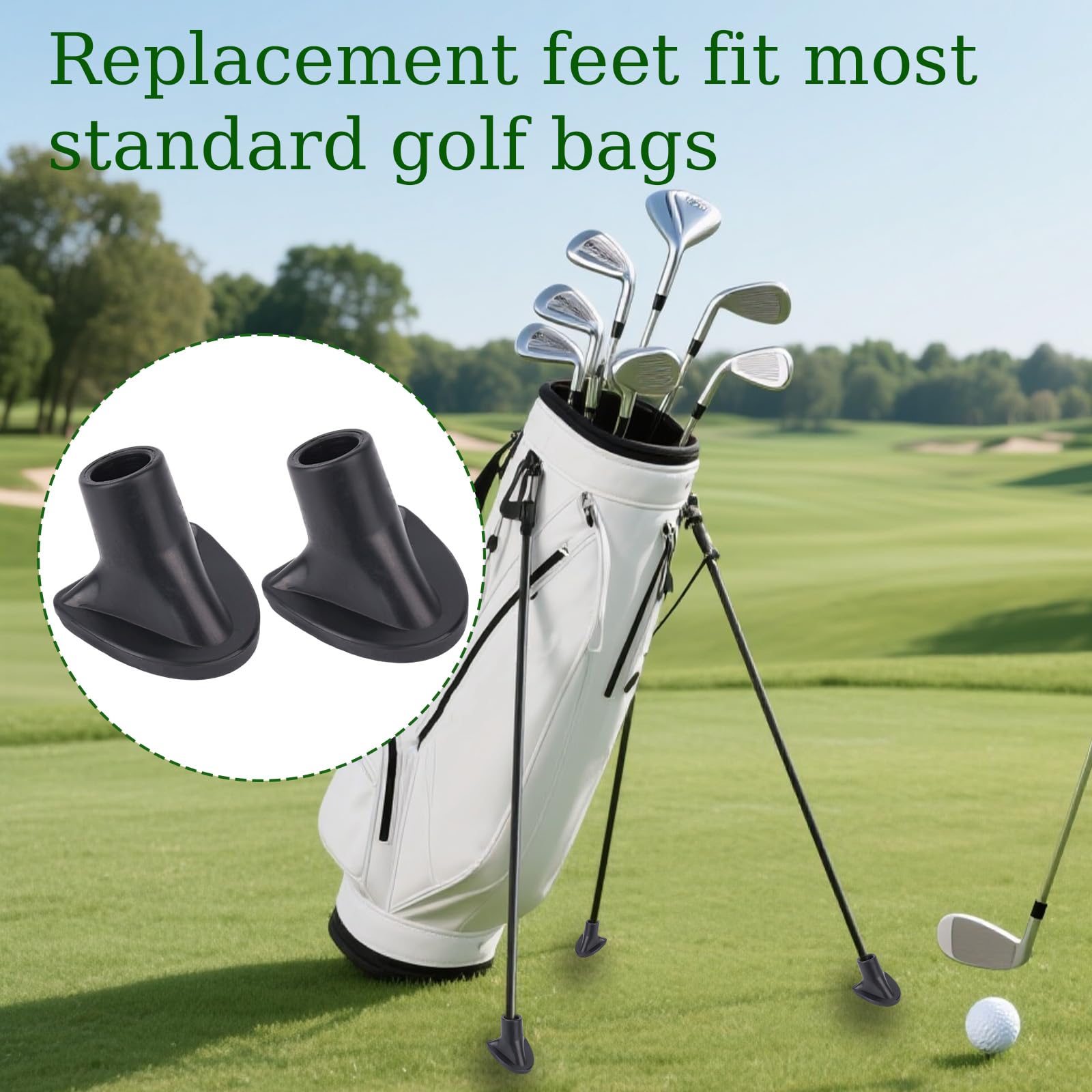 Penitue 2pz Supporti Sacche da Golf, Piedini di Ricambio in Silicone per Supporti per Sacche da Golf Presa Forte Facile Installare Accessori Durevoli