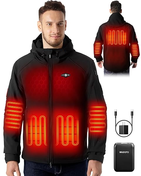 Heated Jackets for Men with 18400mAh Battery Pack Included Windproof Waterproof Mens Heated Jacket