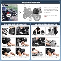 Vista 5 de Rhinowalk Bolsa de sillín impermeable para motocicleta, alforja lateral para motor, paquete de equipaje, bolsa lateral para motocicleta de Negro