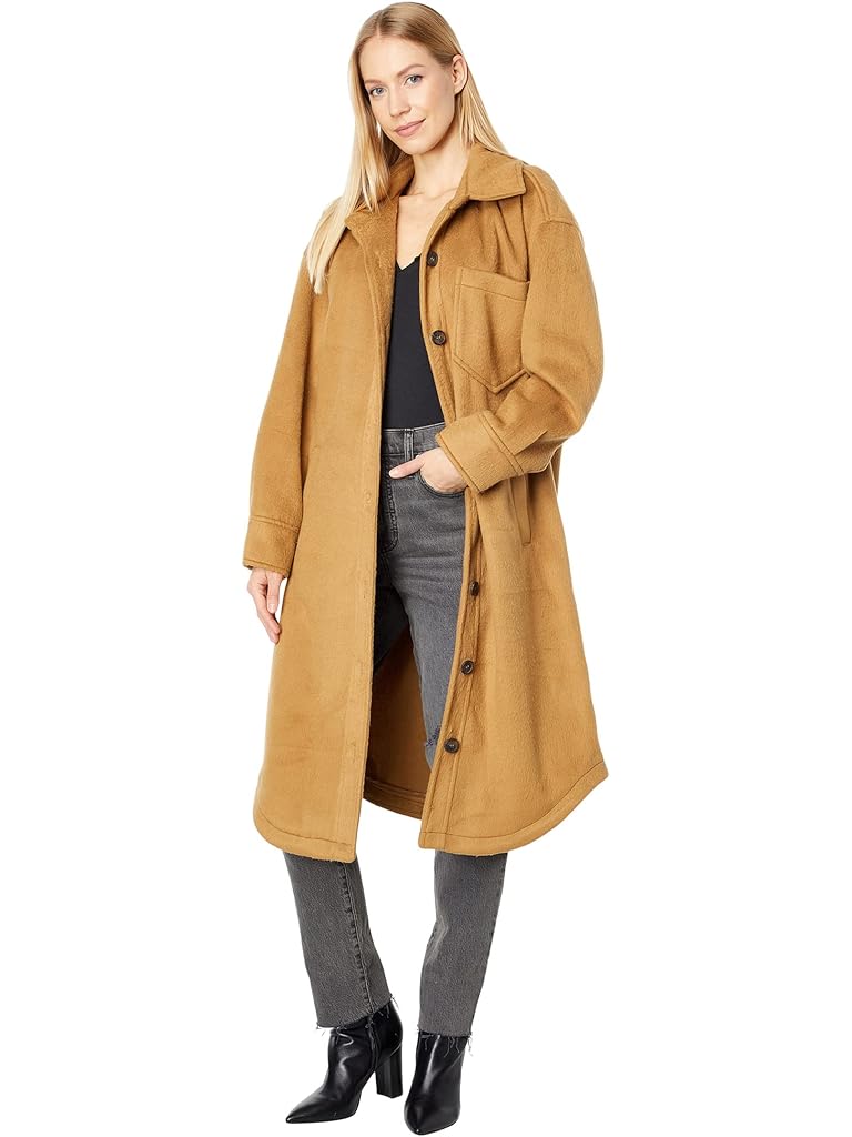Avec Les Filles Brushed Knit Cozy Maxi Shirt Jacket