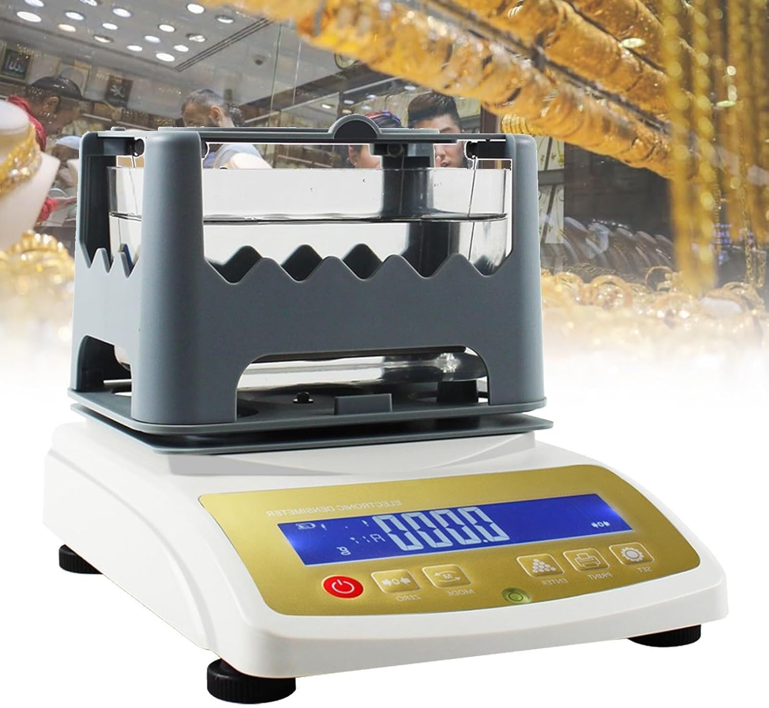 Gold and Silver Measuring Machine Tester, Digital Display Precious Metal Purity Analyzer, Jade Jewelry Density Tester(1200k)