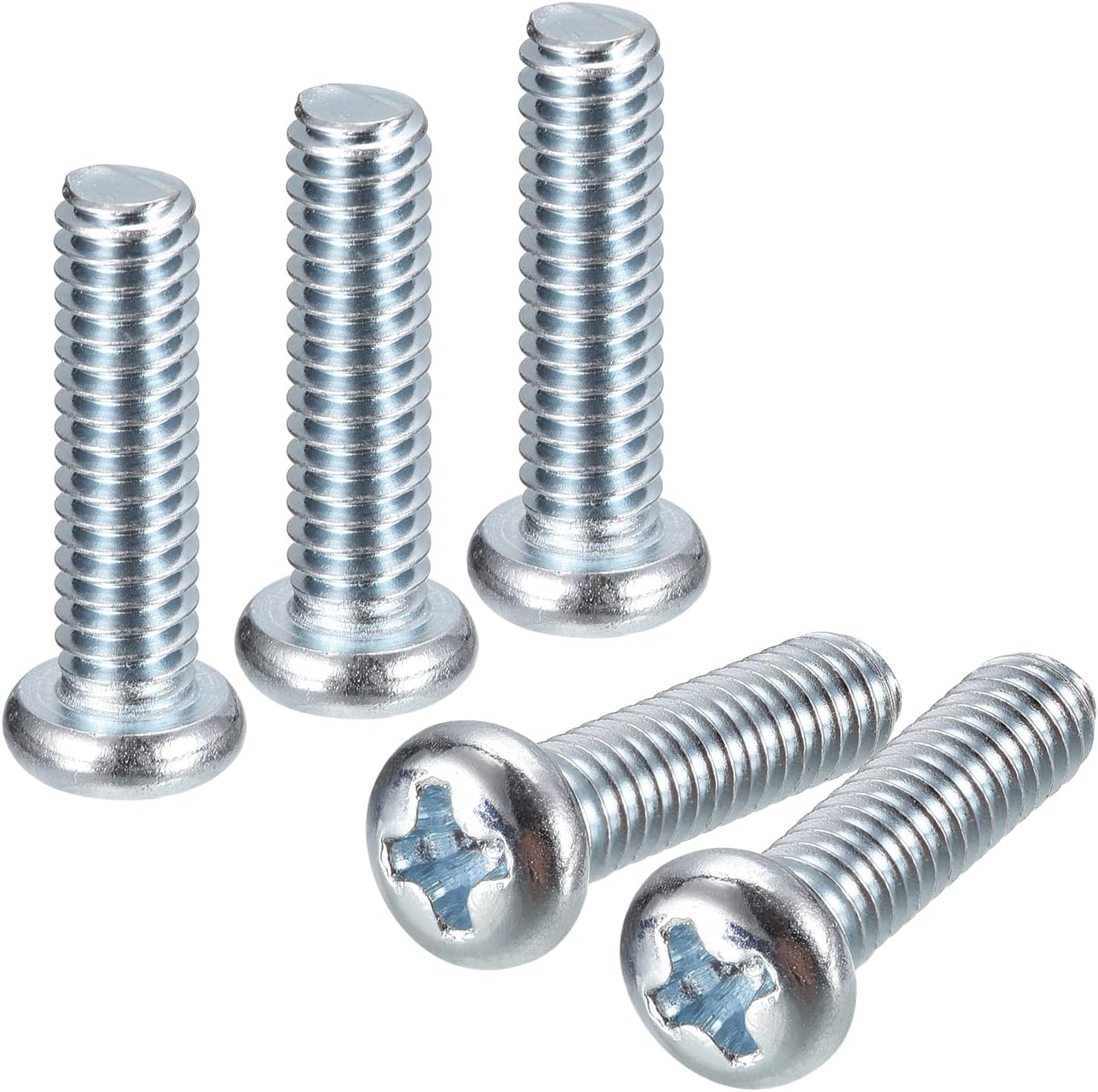 sourcing map #8-32x3/4" Pan Head Phillips Machine Screws, 50pcs Zinc Plated Carbon Steel Cross Head Screws Fully Threaded Bolts