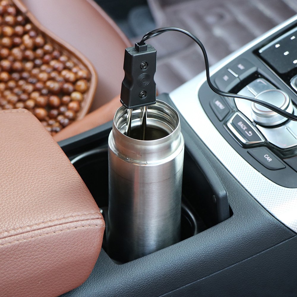 Winbang Calentador de Bebida para automóvil, Calentador de Bebida para automóvil de 12 V Calentador de Agua de café de té líquido de inmersión eléctrico automático, Negro