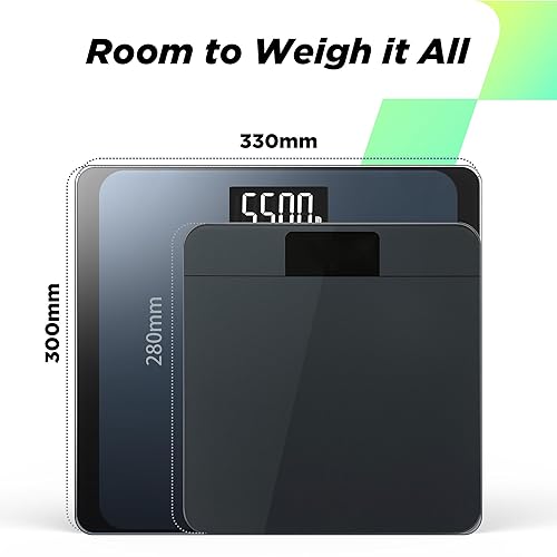 Miniatura 4 de Báscula digital de baño de 550 libras para peso corporal con plataforma ultra ancha y pantalla LCD grande, báscula precisa de alta precisión con
