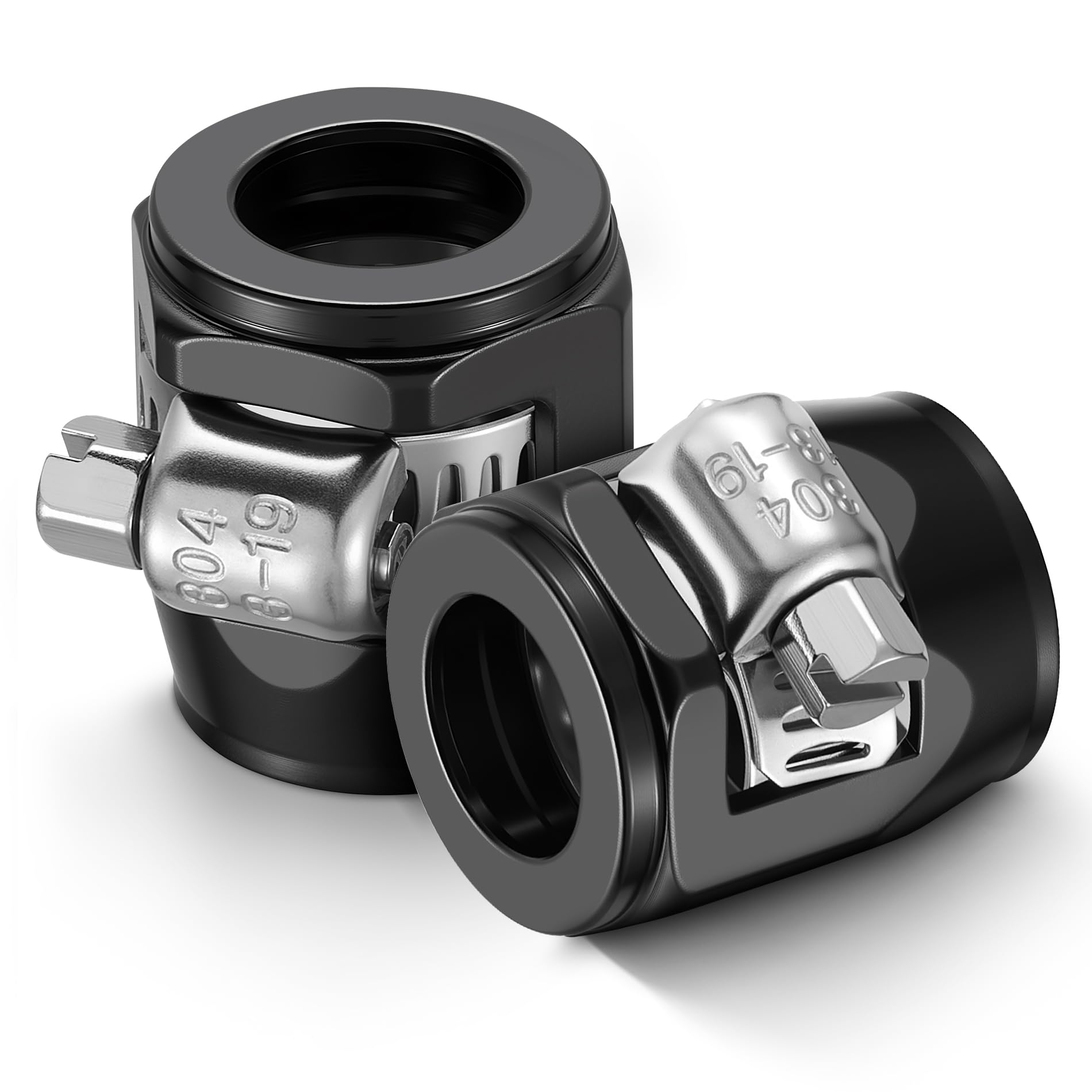 EVIL ENERGY 8AN Hose Finisher Clamp Aluminium Black for Stainless Braided Hoses,Rubber Hoses End Finisher