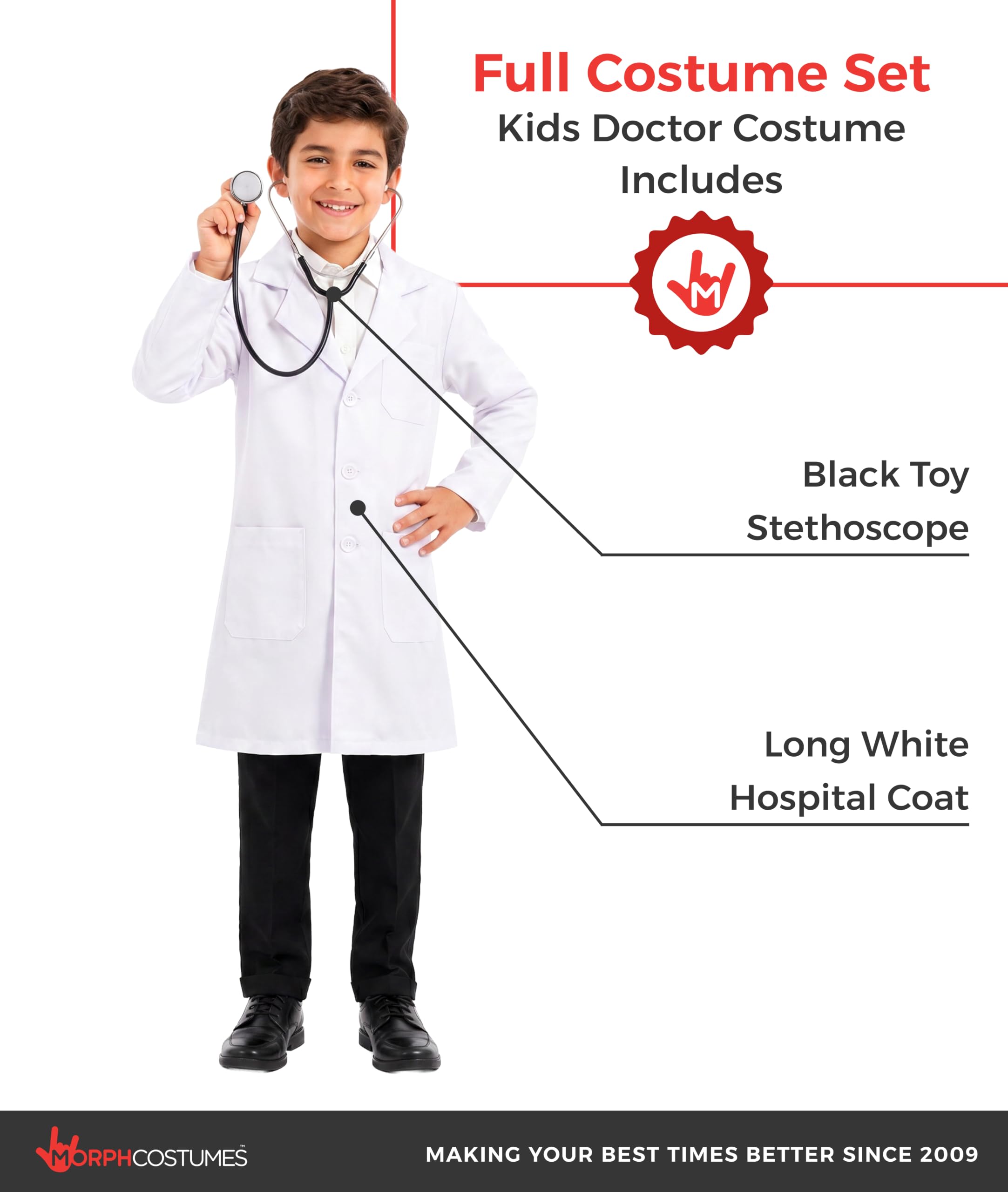 Fun Shack Costume da Dottore Bambini, Costume Medico Halloween Bambini