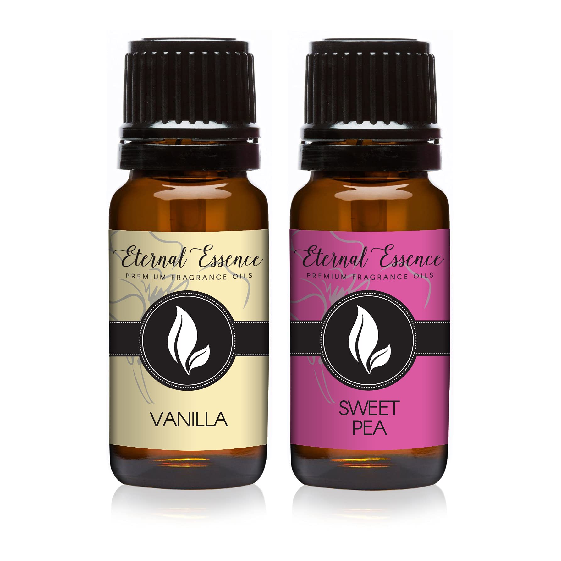 Eternal Essence Oils 2 Pack 10ml Premium Fragrance Oil - Vanilla &amp; Sweet Pea - for Candle, Soap Making, Aromatherapy, Diffusers, Home Care, &amp; Humidifiers