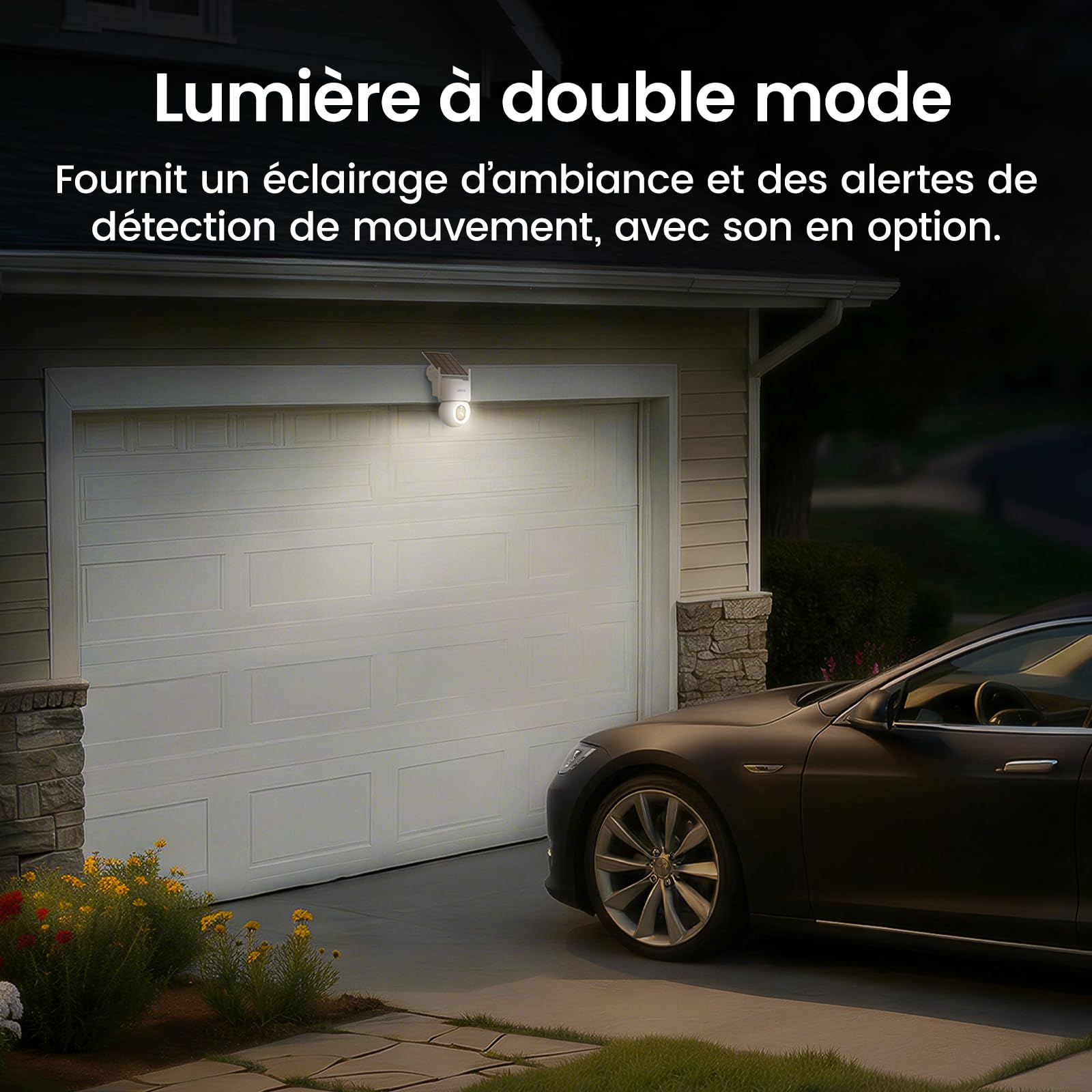 aosu 4K 8MP Caméra Surveillance WiFi Extérieure sans Fil,Camera Exterieur Solaire 360° PTZ, Suivi Automatique, Détection PIR,Vision Nocturne Couleur, Stockage Local, Alarme Sonore & Lumineuse