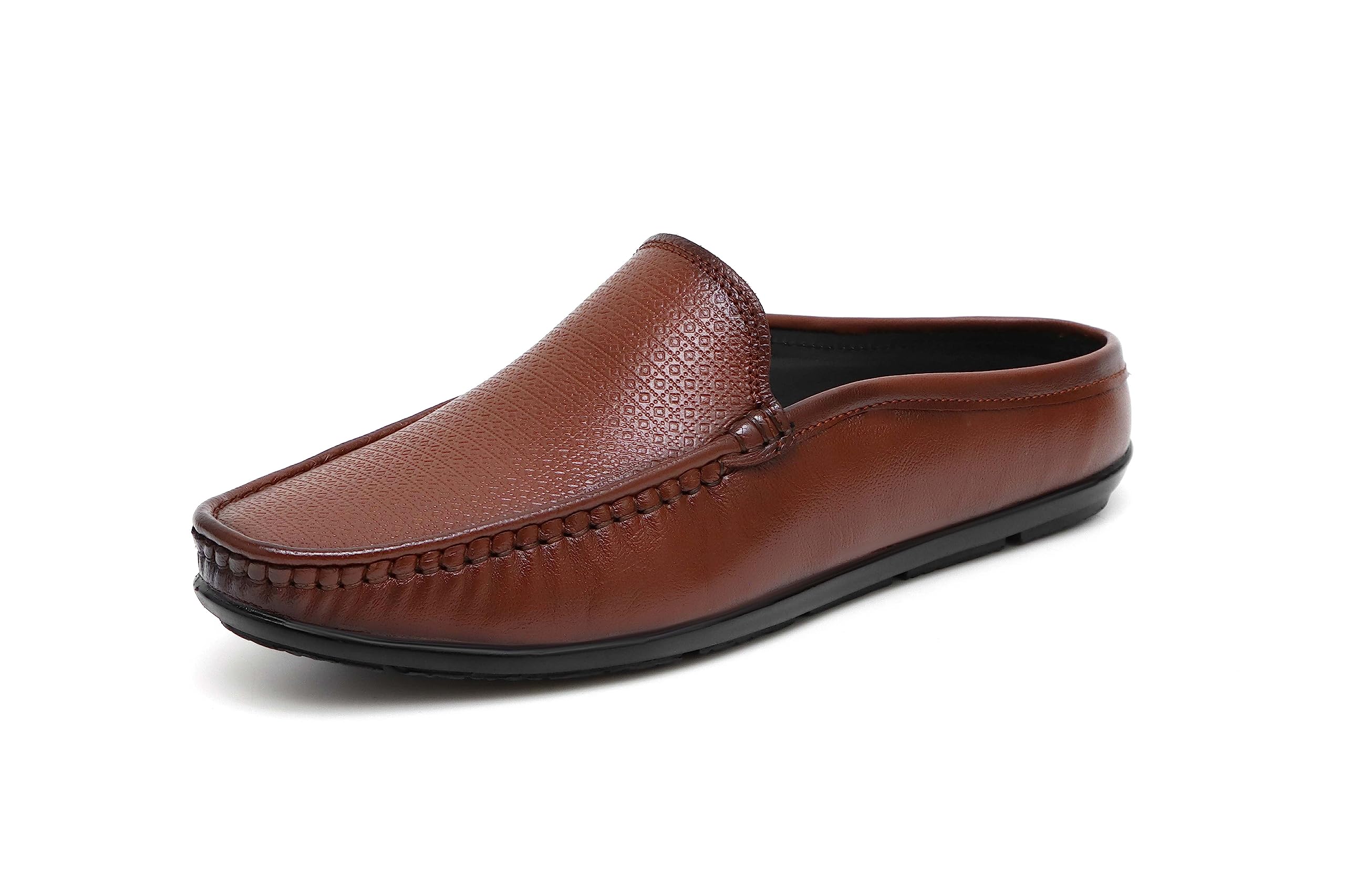 ARAMISHMen's Genuine Leather Back Open Loafers