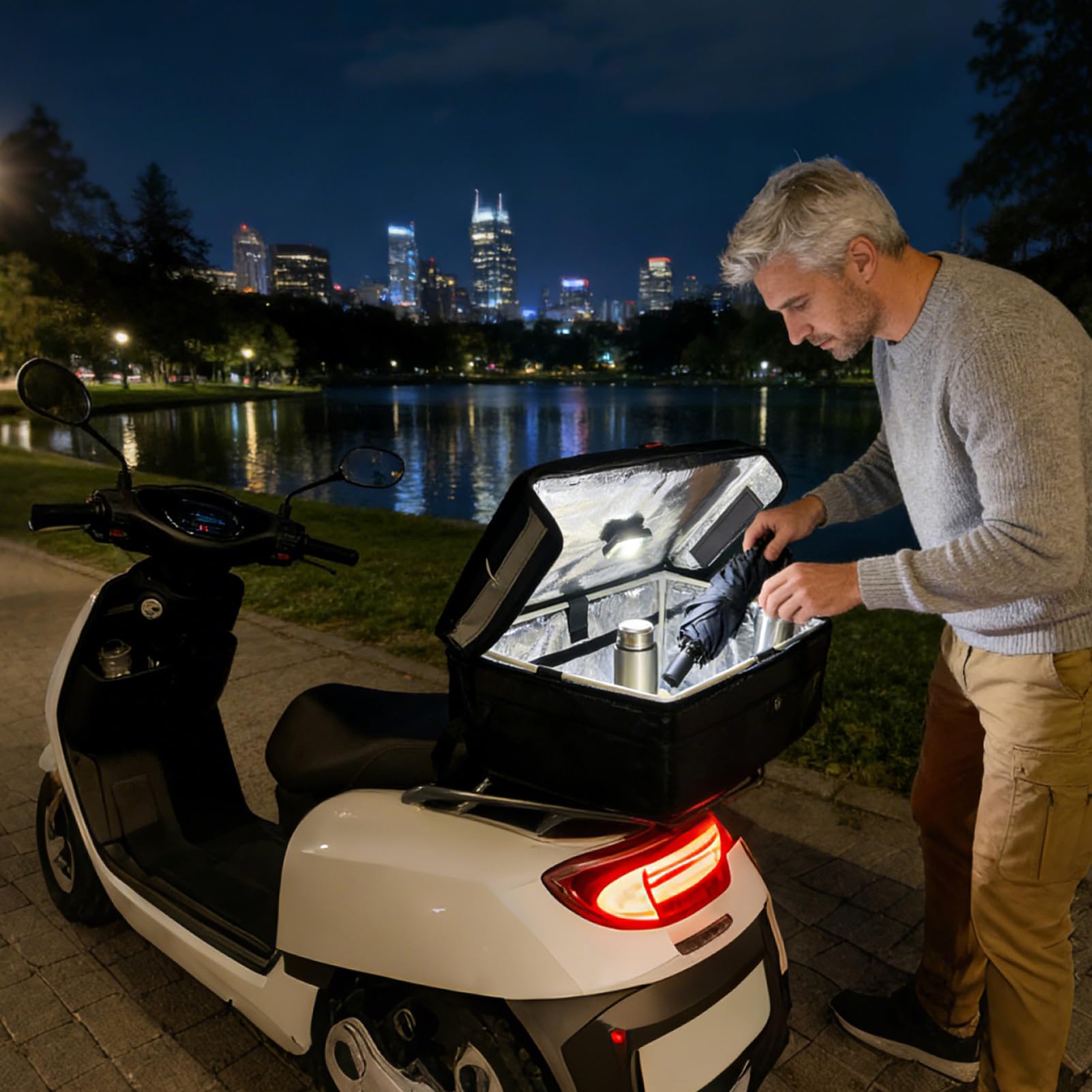 Luz LED para Maletero,Para Baul De Moto - Luces de Coche Recargables con Sensor Autómatico e Interior | para Maletero Armario Moto Scooter Camion y SUV