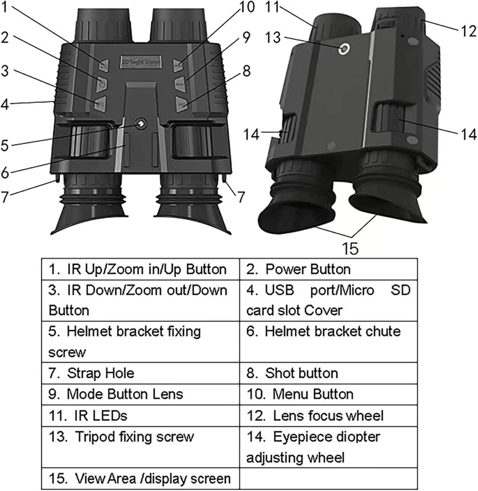 Gogle noktowizyjne Kask 4K NV8000 & Lornetka noktowizyjna Head M-ili-tary Tactical Night Vision Cyfrowe gogle Urządzenie Camping Polowanie z mocowaniem do polowań, biwakowania i obserwacji dzikiej