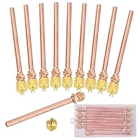 Wisscool 10-Pack 1/4" HVAC AC Schrader Access Service Valves with Cores - Leak-Proof Brass for Refrigerant Charging & Vacuum Systems