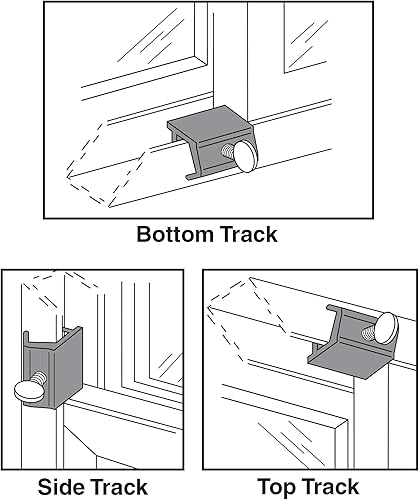 Miniatura 7 de Defender Security U 9819 - Cerradura de seguridad para ventana corrediza económica aluminio plata 4 unidades paquete de 1