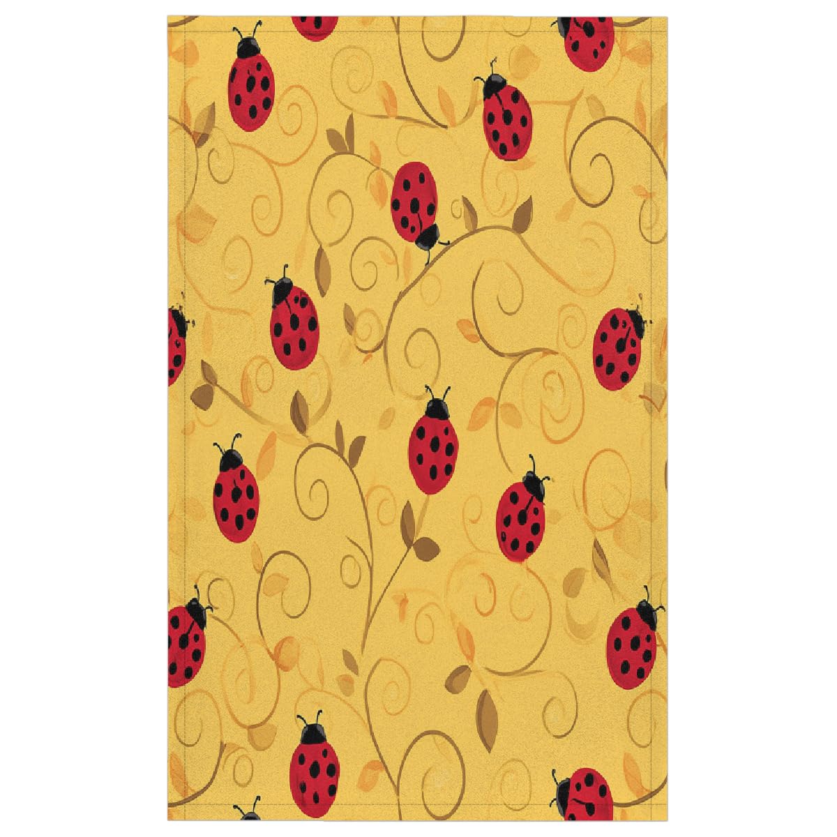 Torchon microfibre absorbant lot de 6 essuie-mains coccinelle rouge 45x72 cm