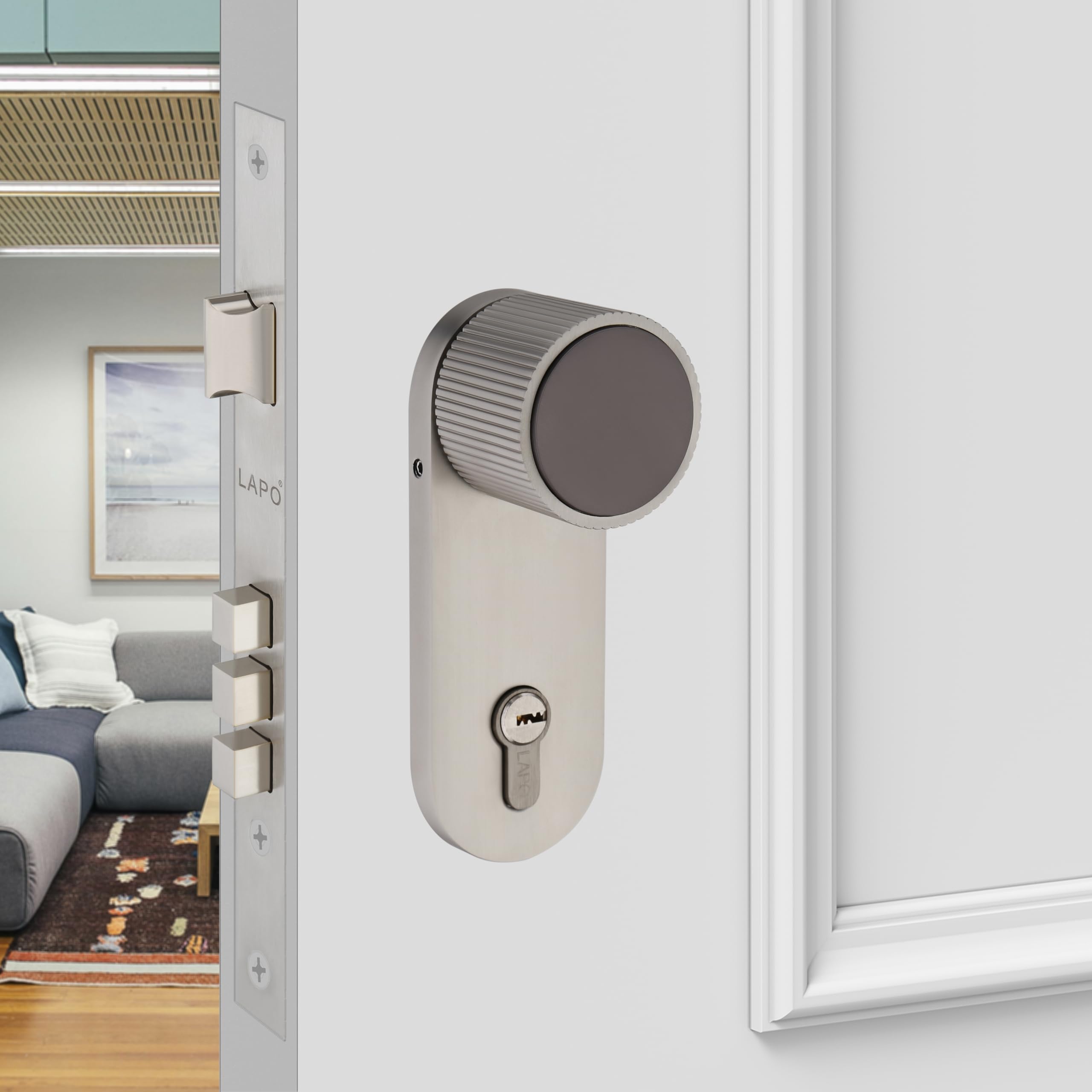 LAPO Mortice Lock for Main Doors, 60x85 Lock Body, Compatible with 30-50mm Door Thickness, 70mm Cylinder, 3 Brass Keys, Left-Right Door Fitment, Matt Finish, 3 Years Warranty - 317-image-49