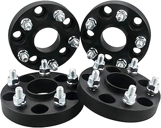 DCVAMOUS 4PC Black 5x5 Hubcentric Wheel Spacers 1 Inch with 1/2" Studs Compatible with Jeep 5 Lug 5x127 for 2007-2018 JK Wrangler (Not JL) | 1999-2010 WJ WK Grand Cherokee | 2006-2010 XK Commander