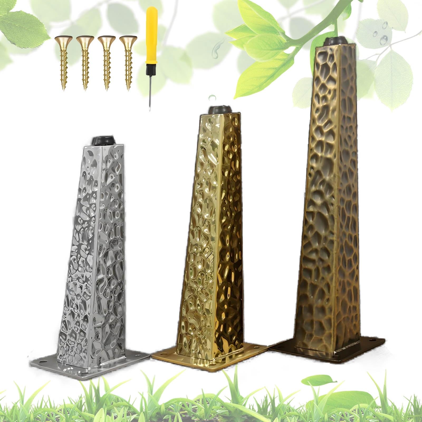 Patas Para Muebles Regulables Altura, 12/15/18/20/30/40cm Patas Pies Redondo De Mesa Armario De Acero Inoxidable Con Tornillos，4 Piezas Patas Mesa, Sofá, Silla, Escritorio(Bronze,15cm/5.91inch)