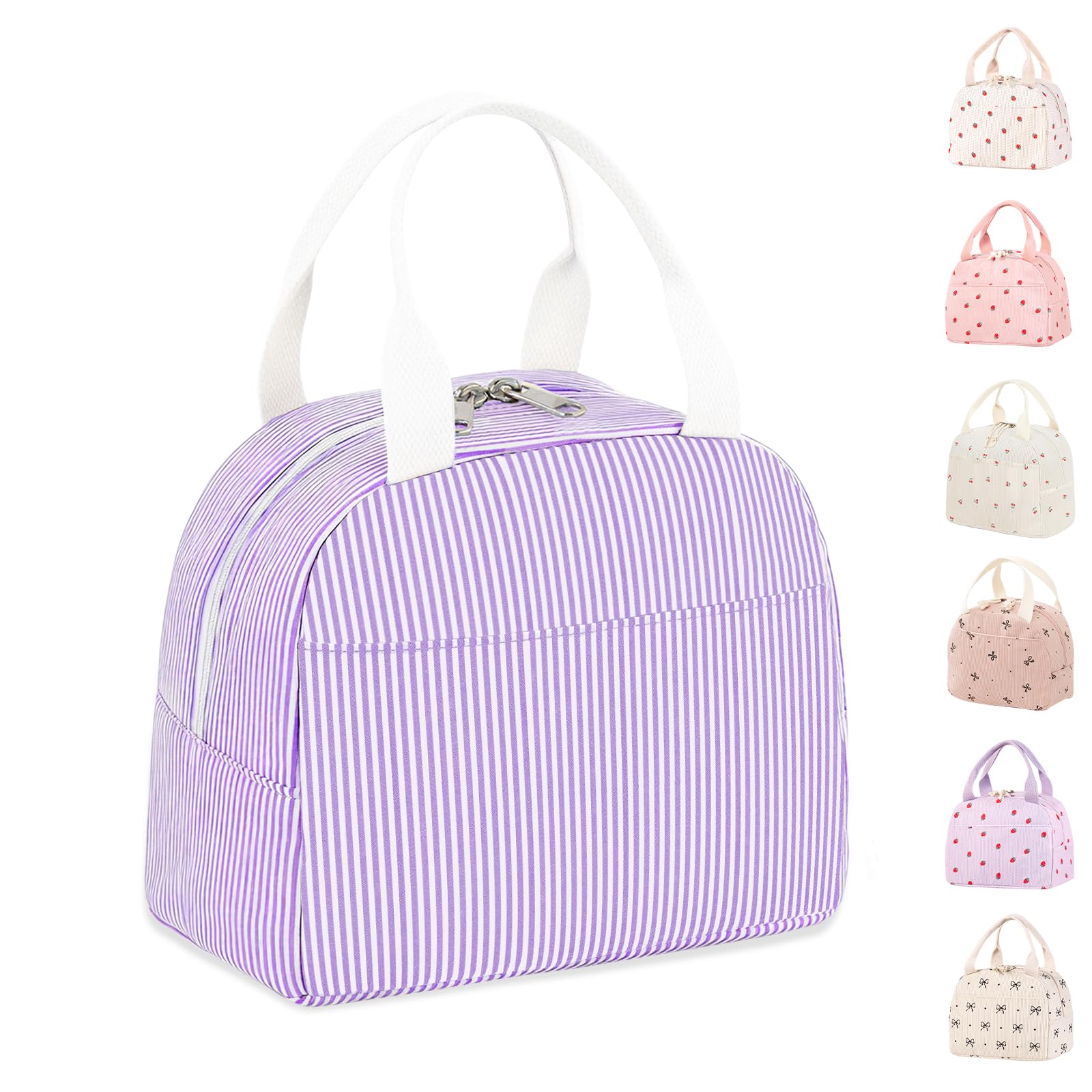 Lunch Bag for Women Lnsulated Cool Lunch Bag for Bento Insulated Lunch Box Adults Kids Tote Bag Girls Small Packed Womens Ladies Cute Lunch Bag for Back to School Work Gifts for Women Her Preppy Stuff