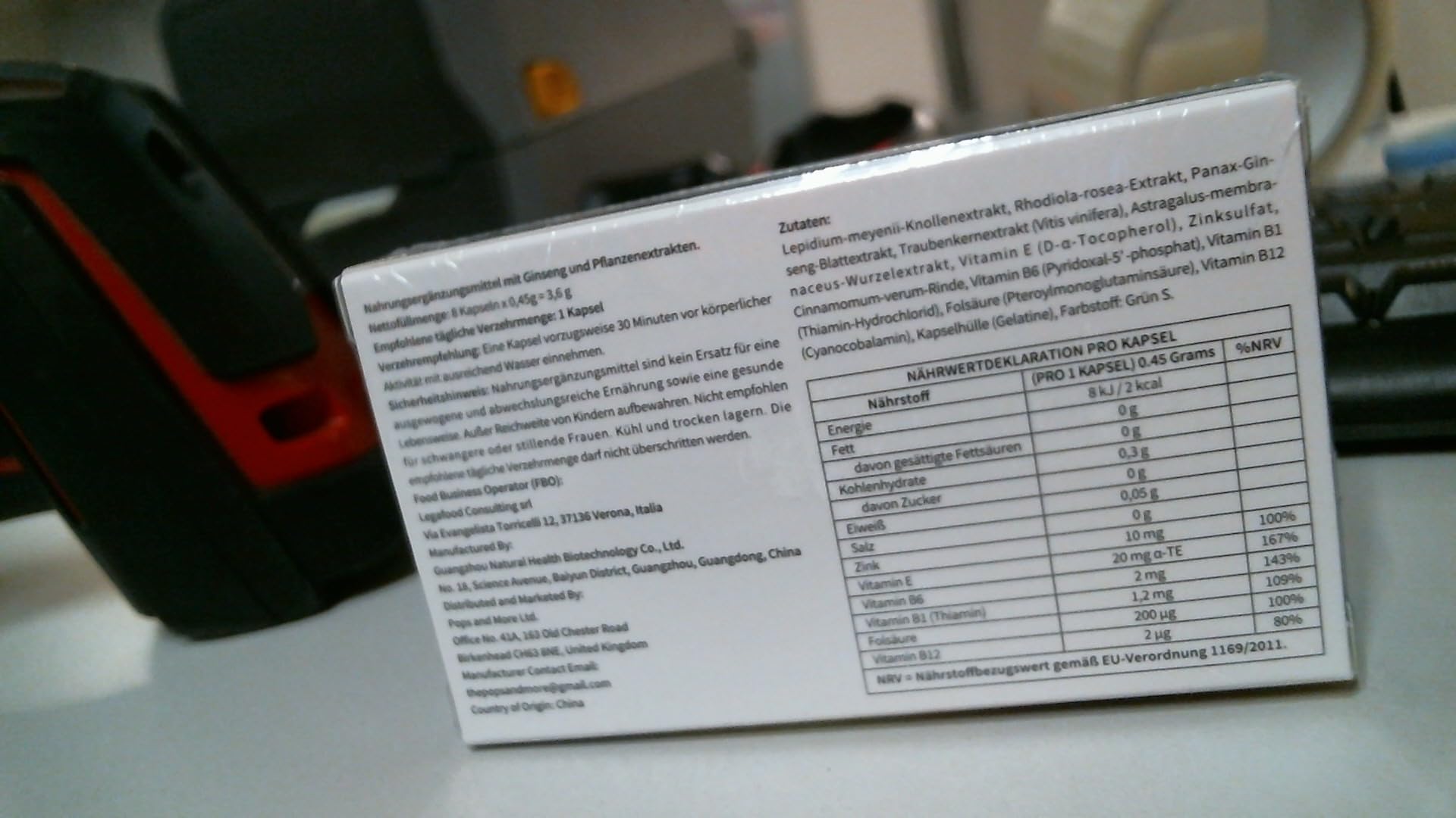Kapseln mit Ginseng, Maca, Rhodiola, Astragalus, Traubenkernextrakt, Vitaminen & Zink 8 Kapseln – Nahrungsergänzungsmittel für aktive Männer | Praktische 8-Kapsel-Packung
