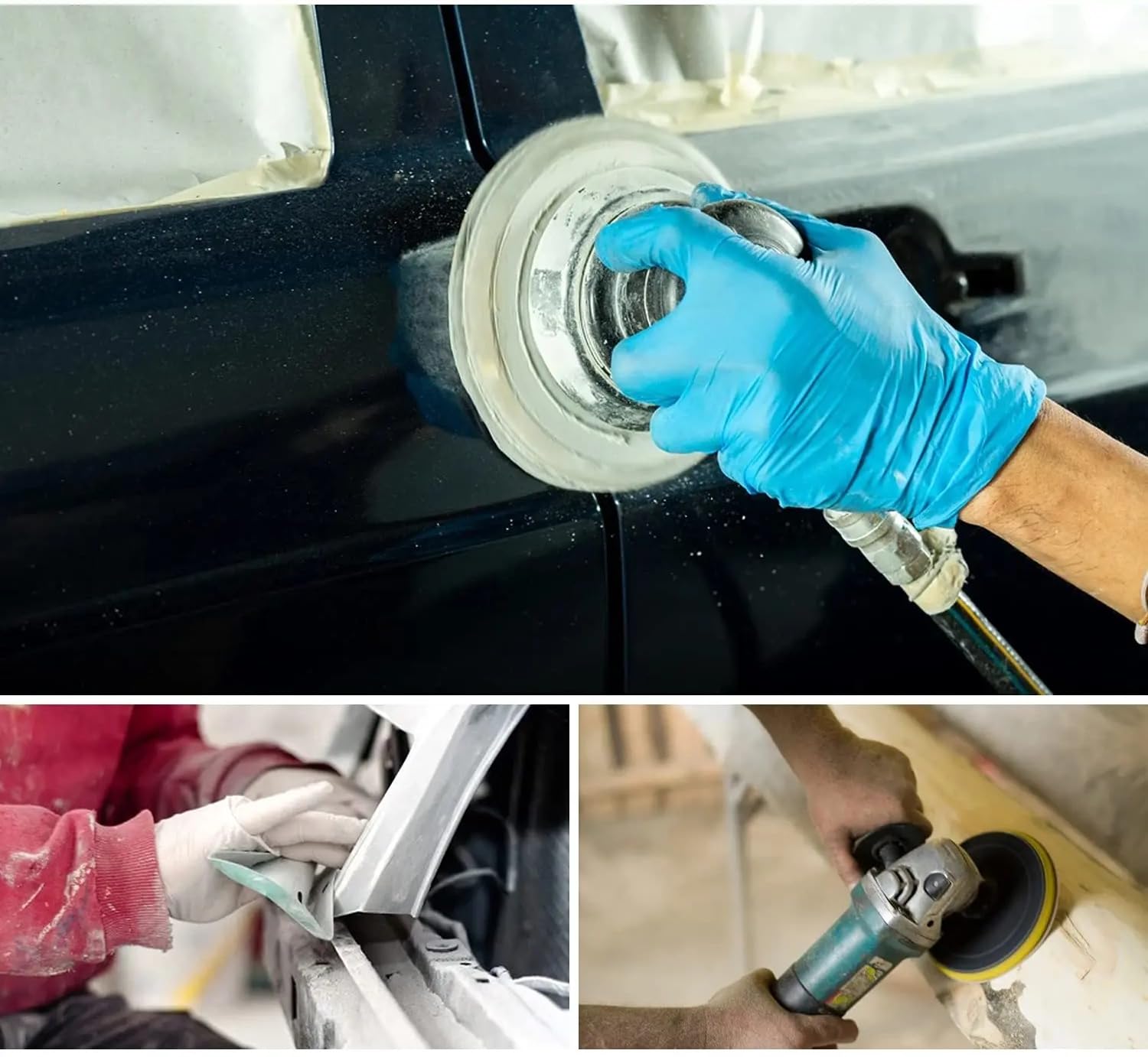 Discos De Lijado Con Gancho Húmedo Y Seco De 6 Pulgadas Y 6 Agujeros, 40 Unidades Con Almohadilla De Interfaz Para Pulir La Carrocería Del Coche, Lijado De Madera Y Metal