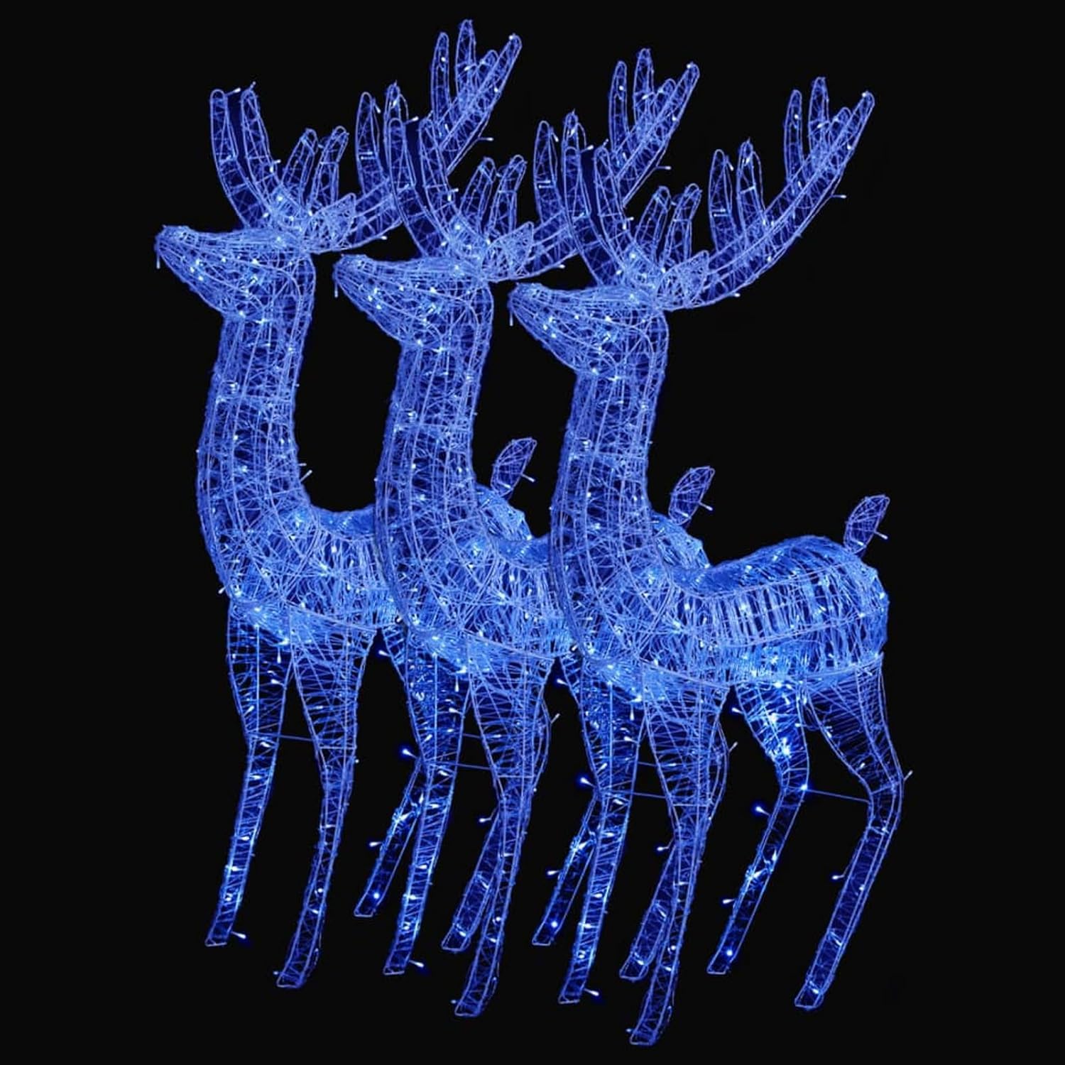 Xxl Akrylowe Renifery świąteczne 250 Led 3 Szt. 180 Cm Podświetlany Zestaw świątecznych Reniferów Rodzinnych Dekoracje Zewnętrzne Odporna Na Warunki Atmosferyczne Ozdoba świąteczna W Kształ