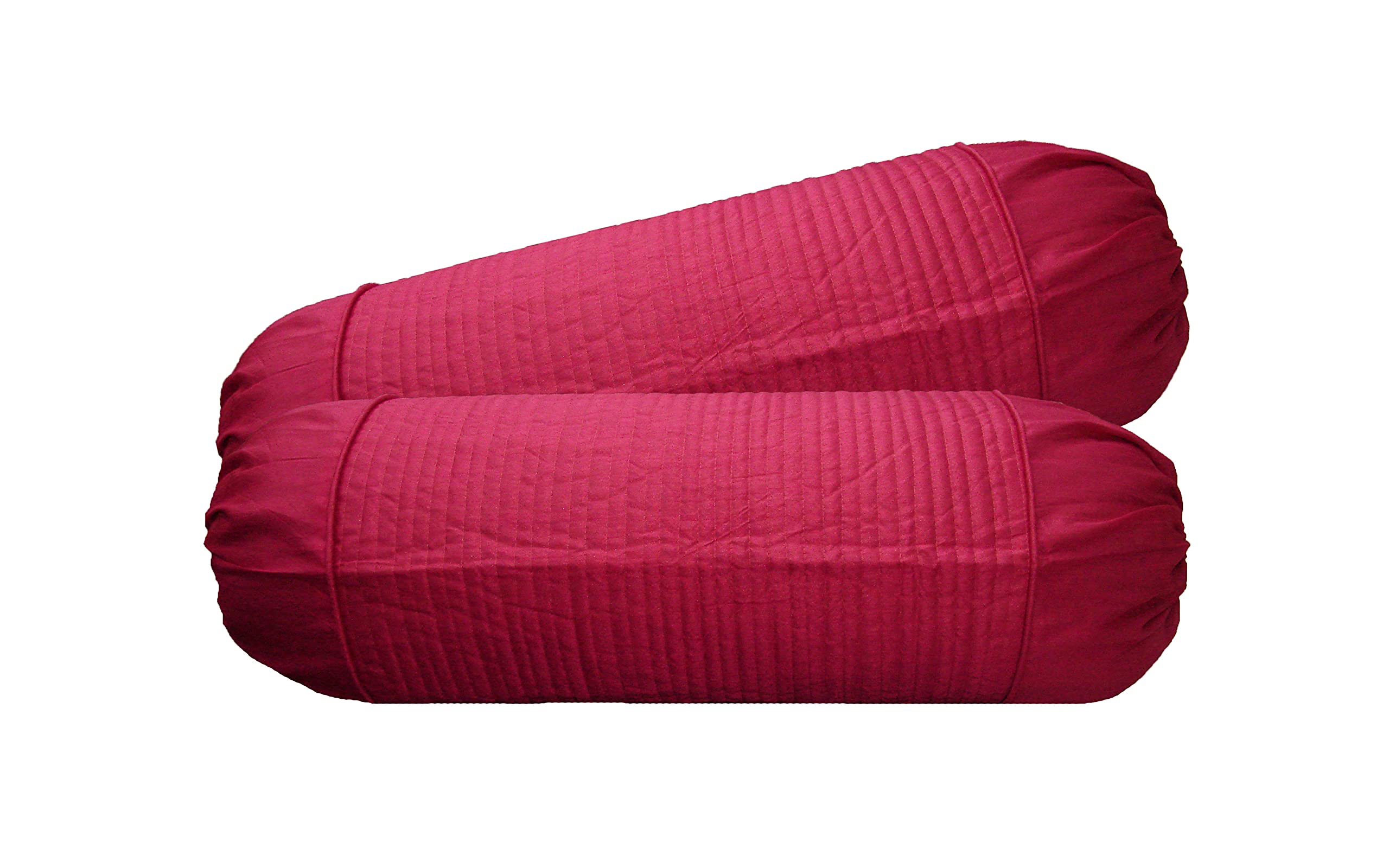 EVERIA® Dupion Silk Quilting Stripes Bolster Cover 16x32 inches Pack of 2 (Magenta)-image-31