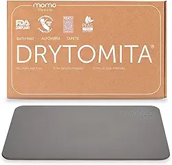 Momo Lifestyle Tapete para Banheiro de Terra Diatomácea Drytomita, Seca Rápido para Saída de Box, Antiderrapante (Cinza Grafite, 60 x 39 cm)