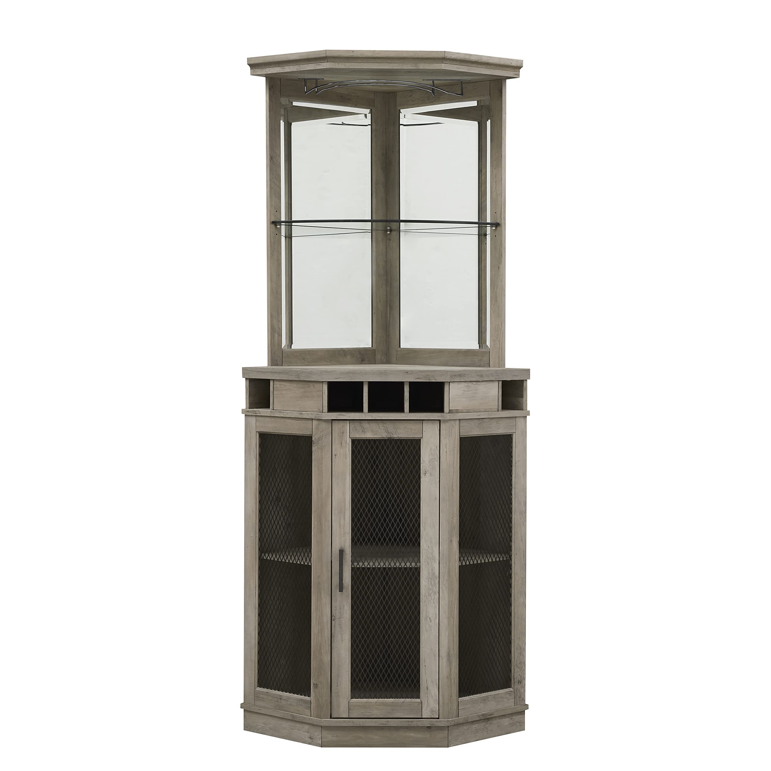 Home Source Corner Bar Unit (Stone Grey)
