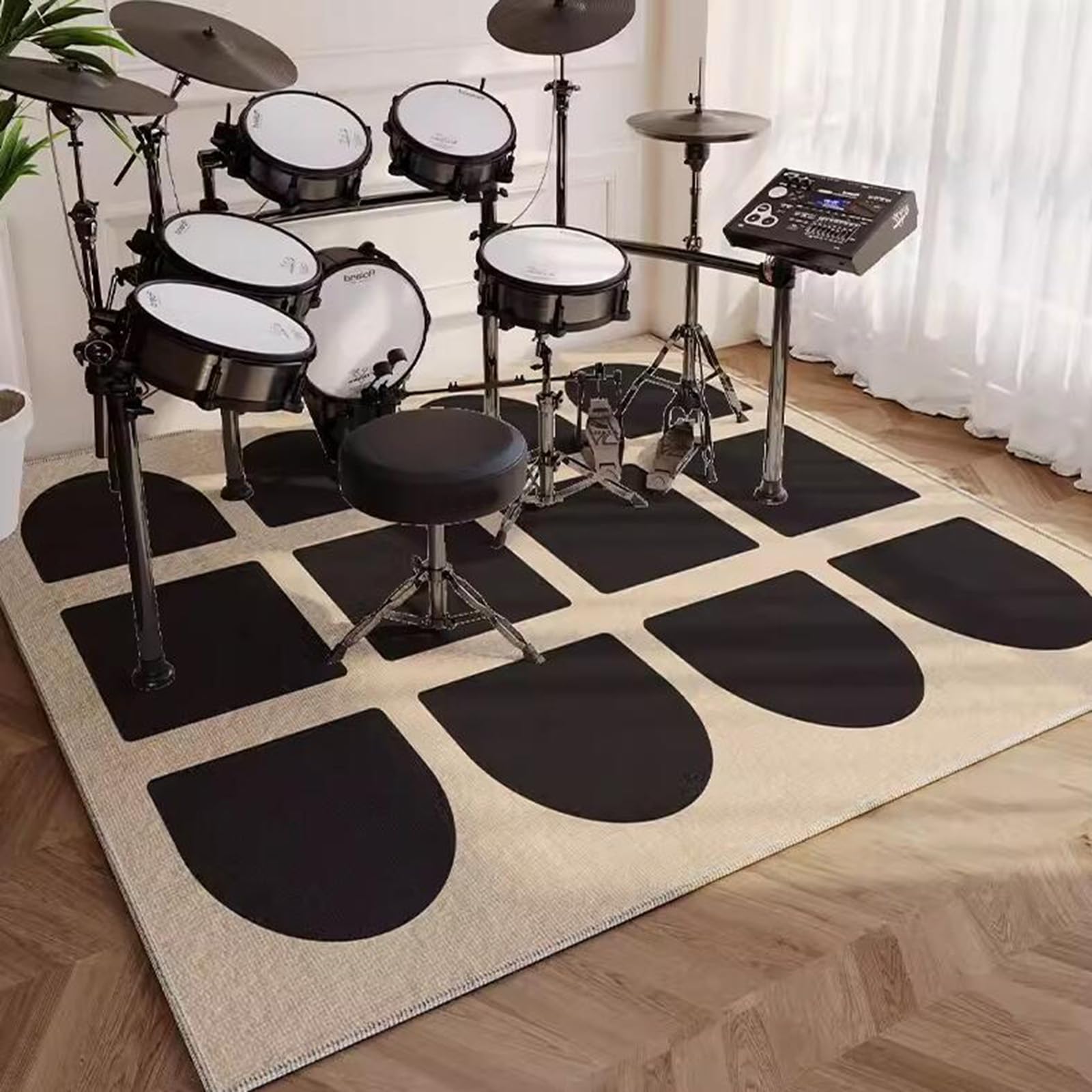 Tappeto a Tamburo Insonorizzato, Tappeto Fonoassorbente Batteria, Tappeti Rettangolari Antiscivolo, per Grande Cassa Altri Strumenti Musicali(Size:80×160cm,Color:Marrone Chiaro)